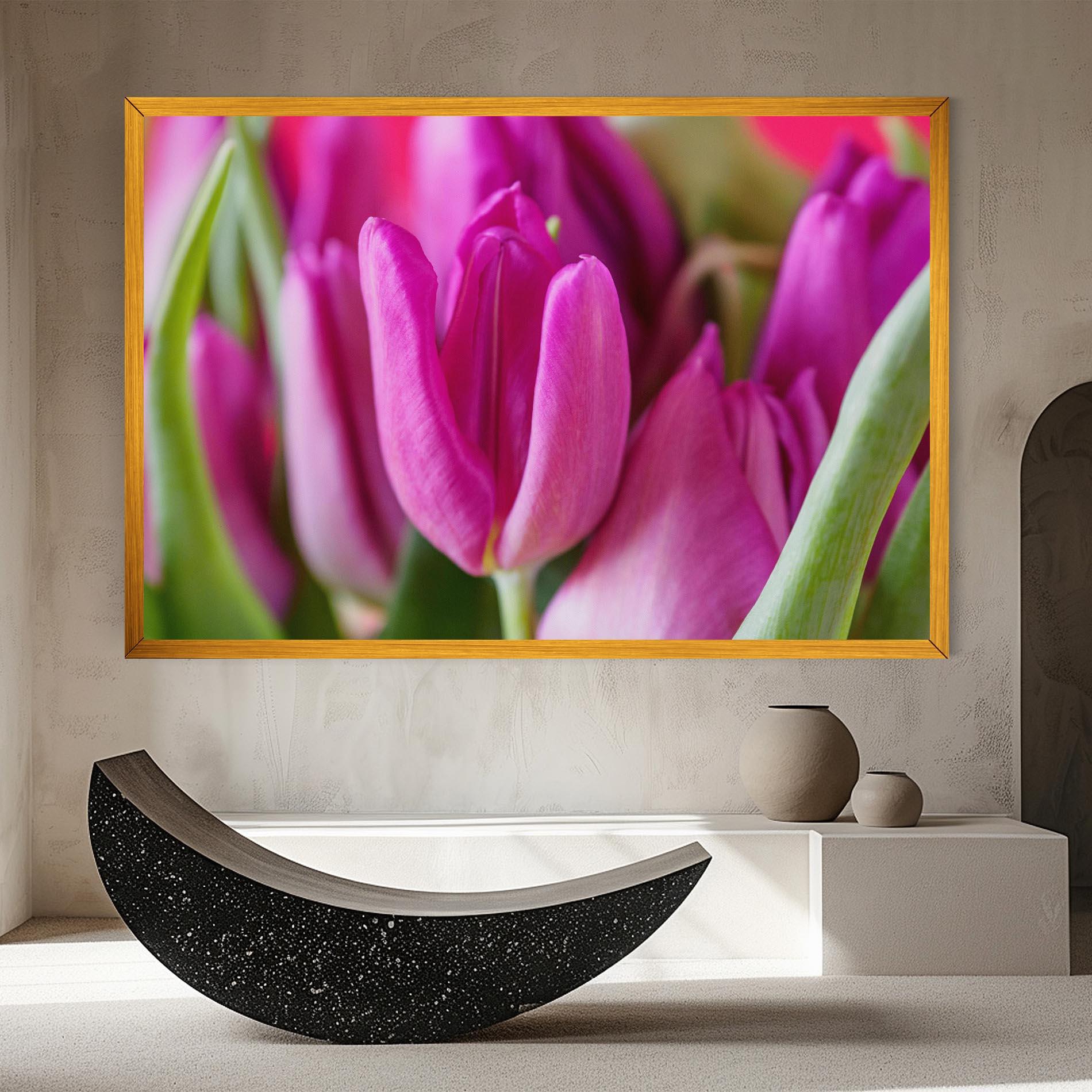 Leinwandbild Purple Tulip Close Up mockup 8