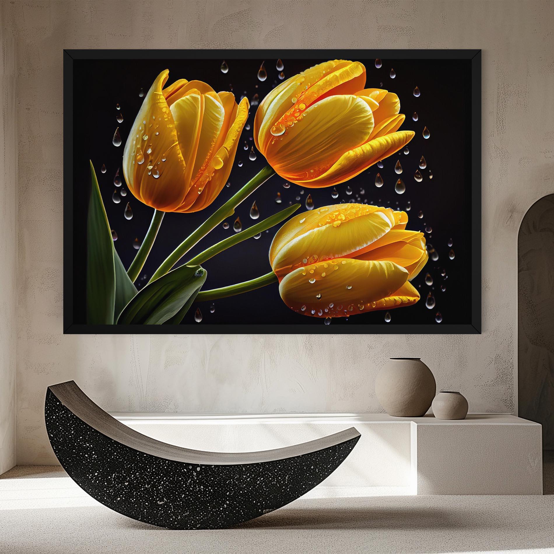 Leinwandbild 3 Yellow Tulips mockup 8
