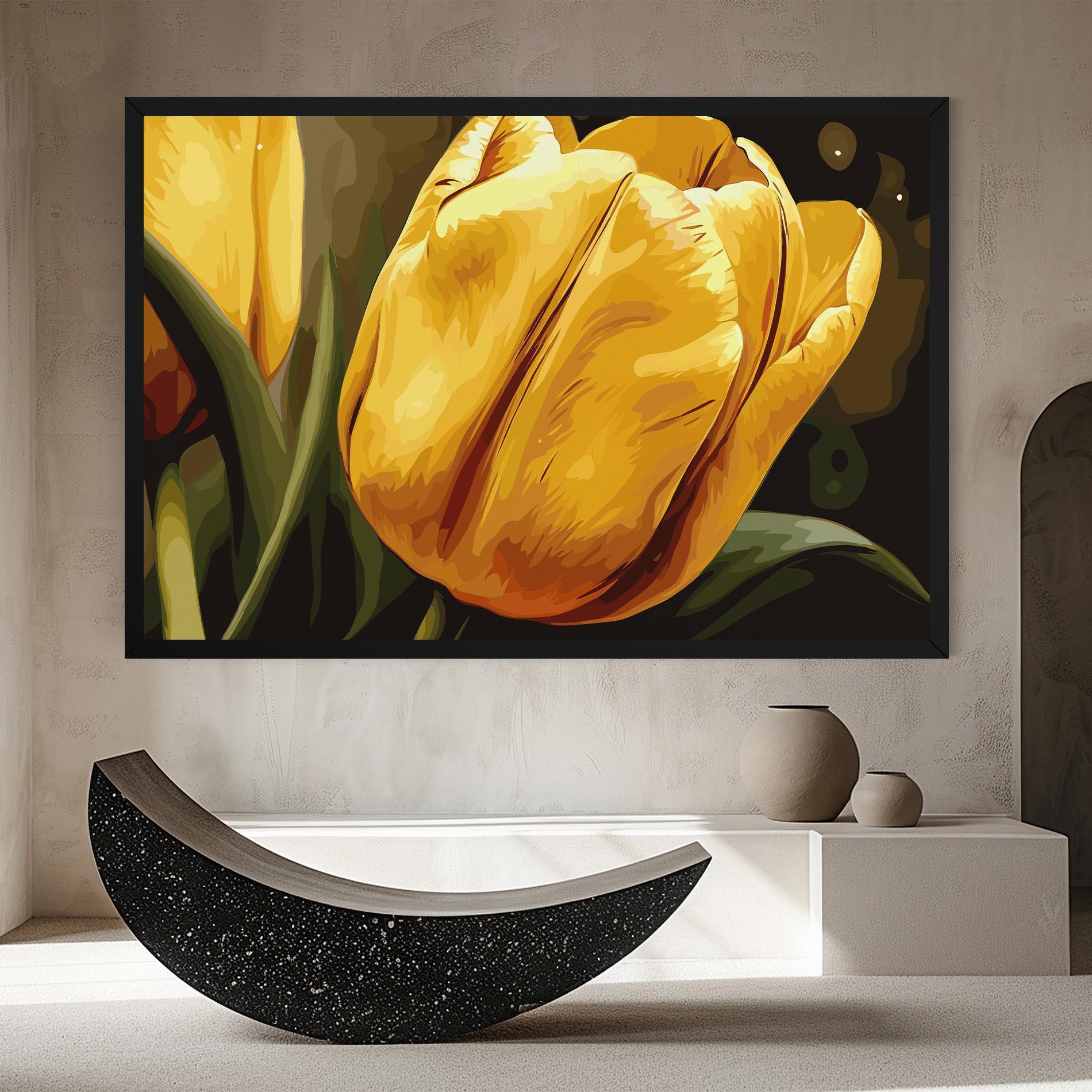Leinwandbild Big Yellow Tulip mockup 8