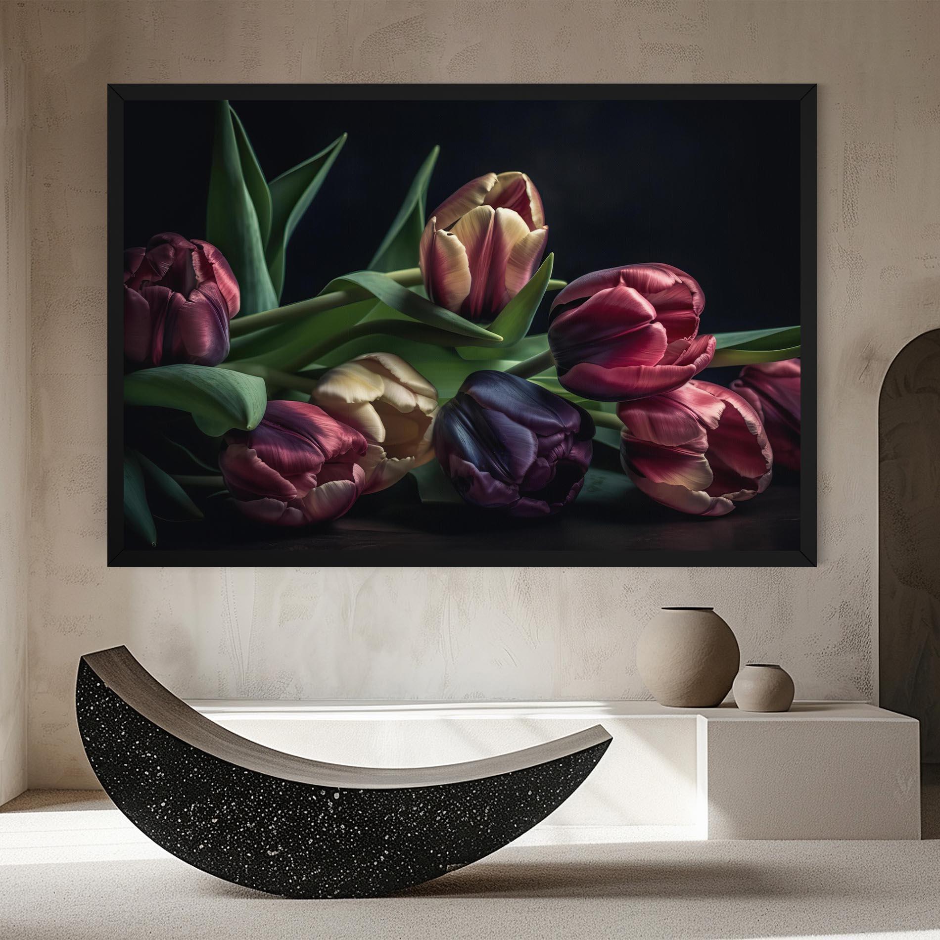 Leinwandbild Dark Purple Tulip mockup 8