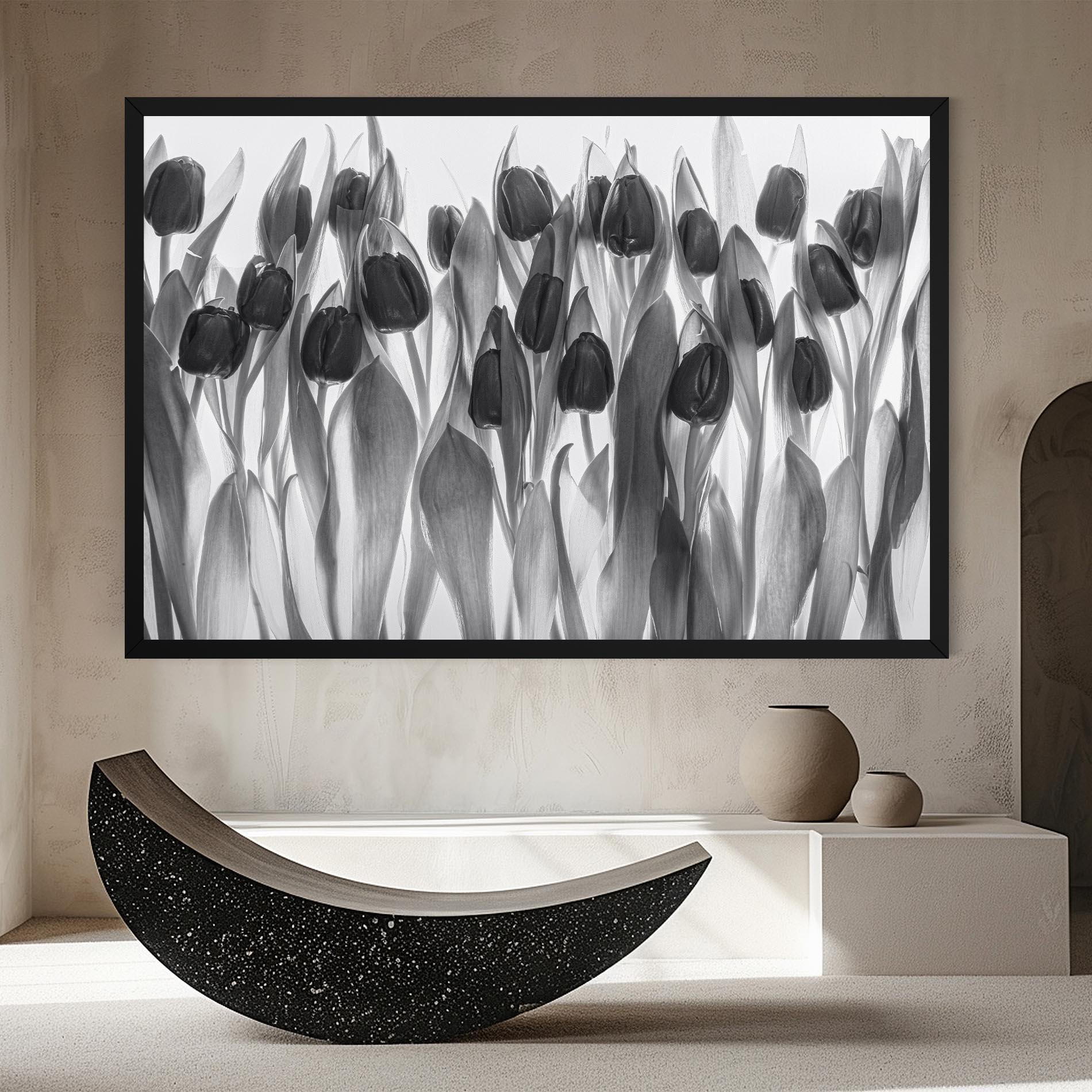 Leinwandbild Grey Tulips mockup 8