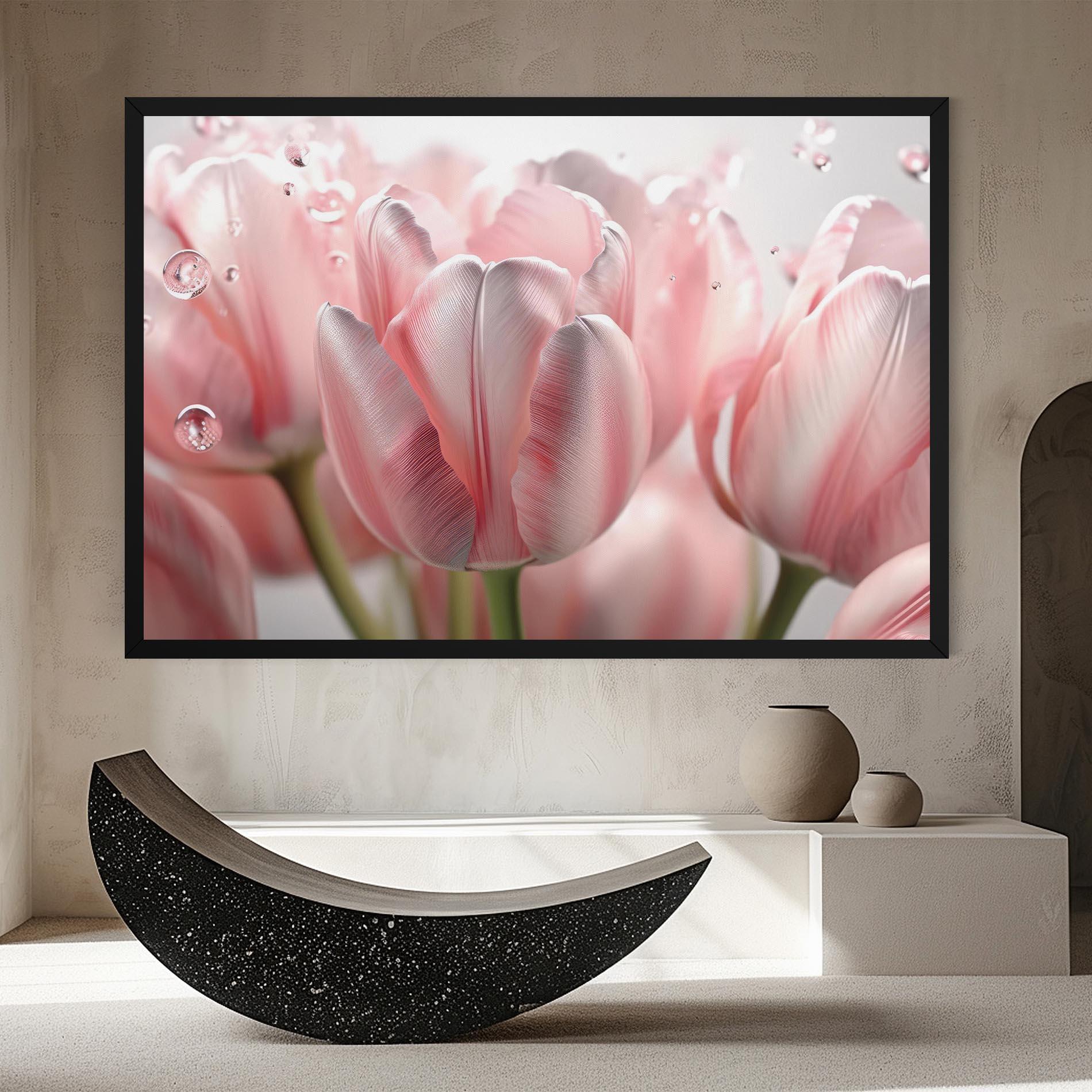 Leinwandbild Pink Pretty Tulips mockup 8