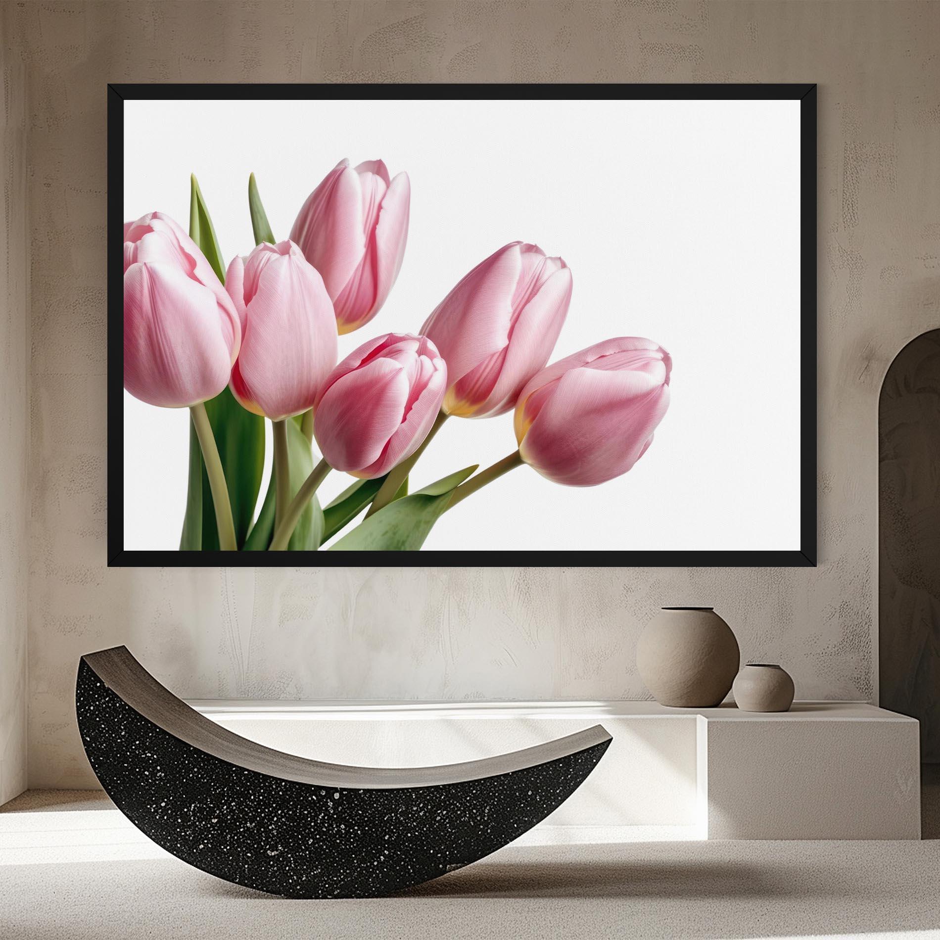 Leinwandbild Pink Tulips mockup 8