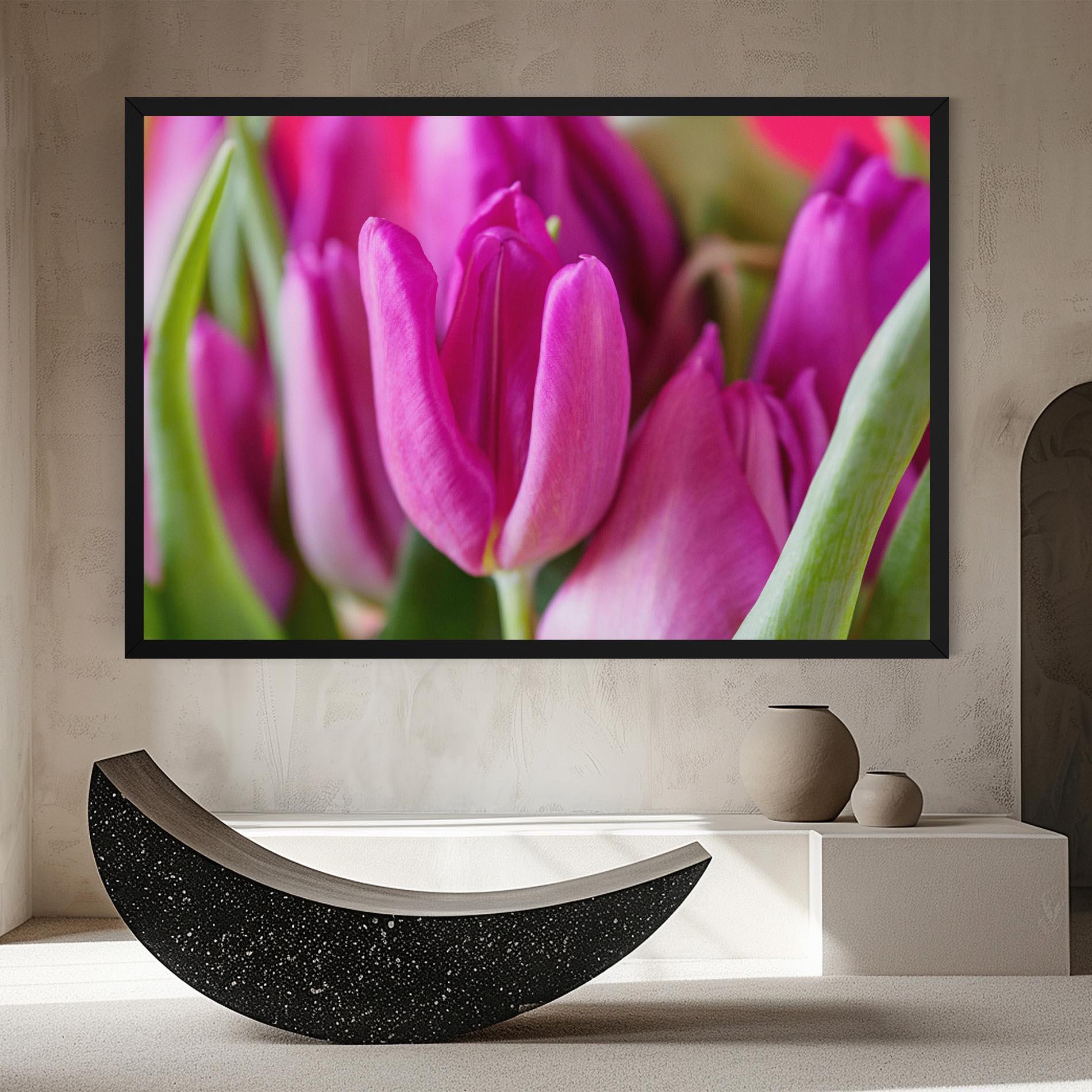 Leinwandbild Purple Tulip Close Up mockup 8