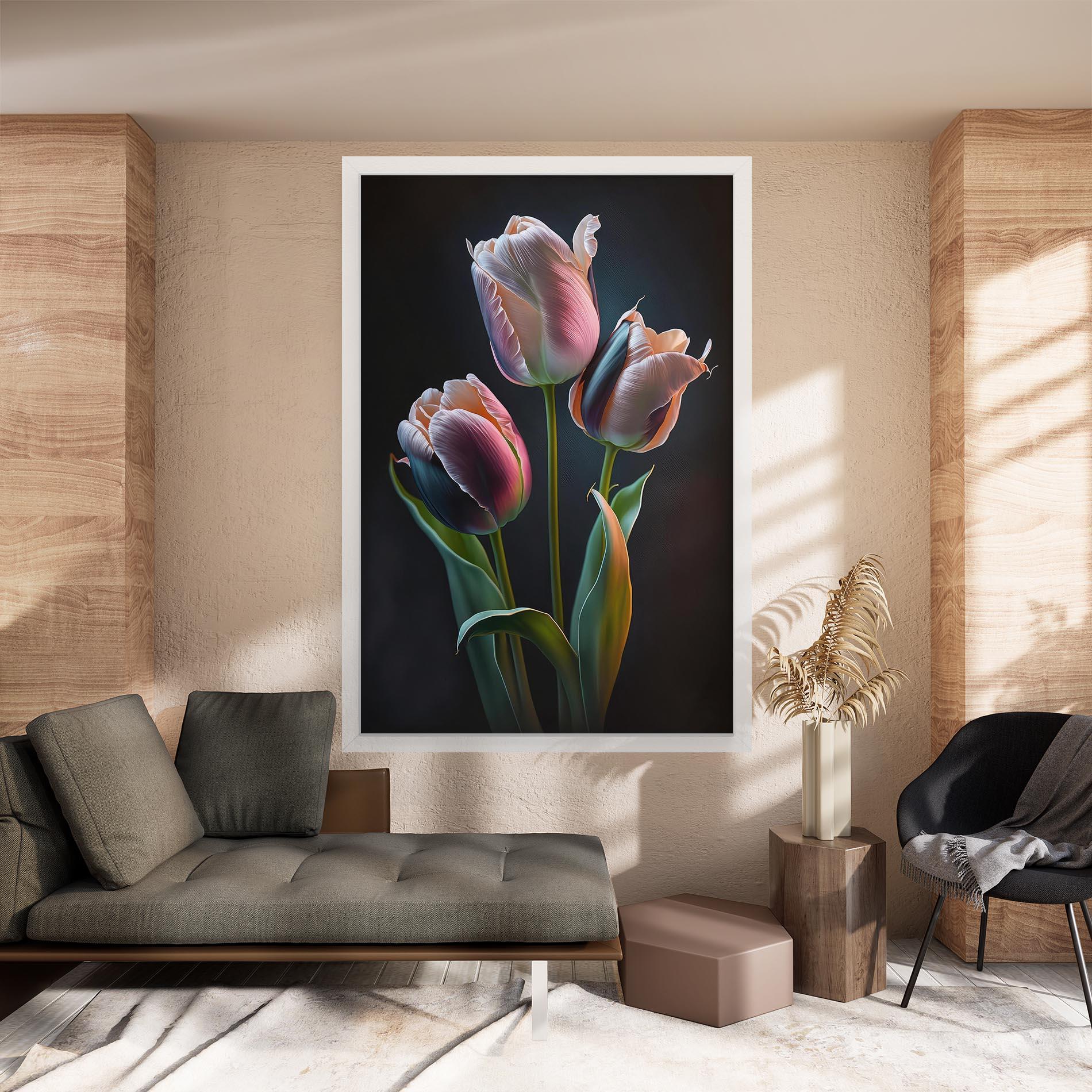 Leinwandbild Light Purple Tulips mockup 8