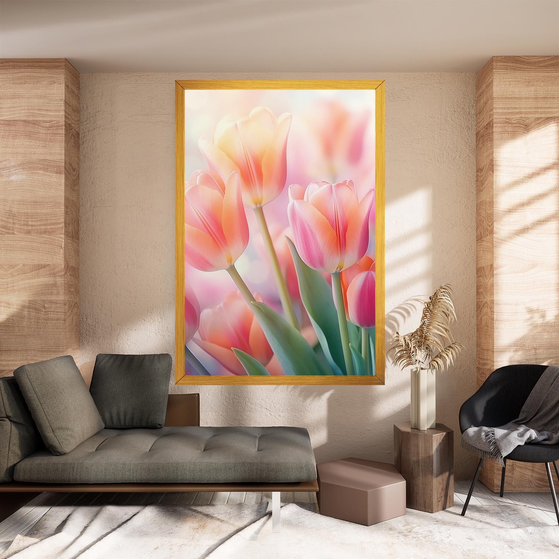 Leinwandbild Dreamy Tulips mockup 8