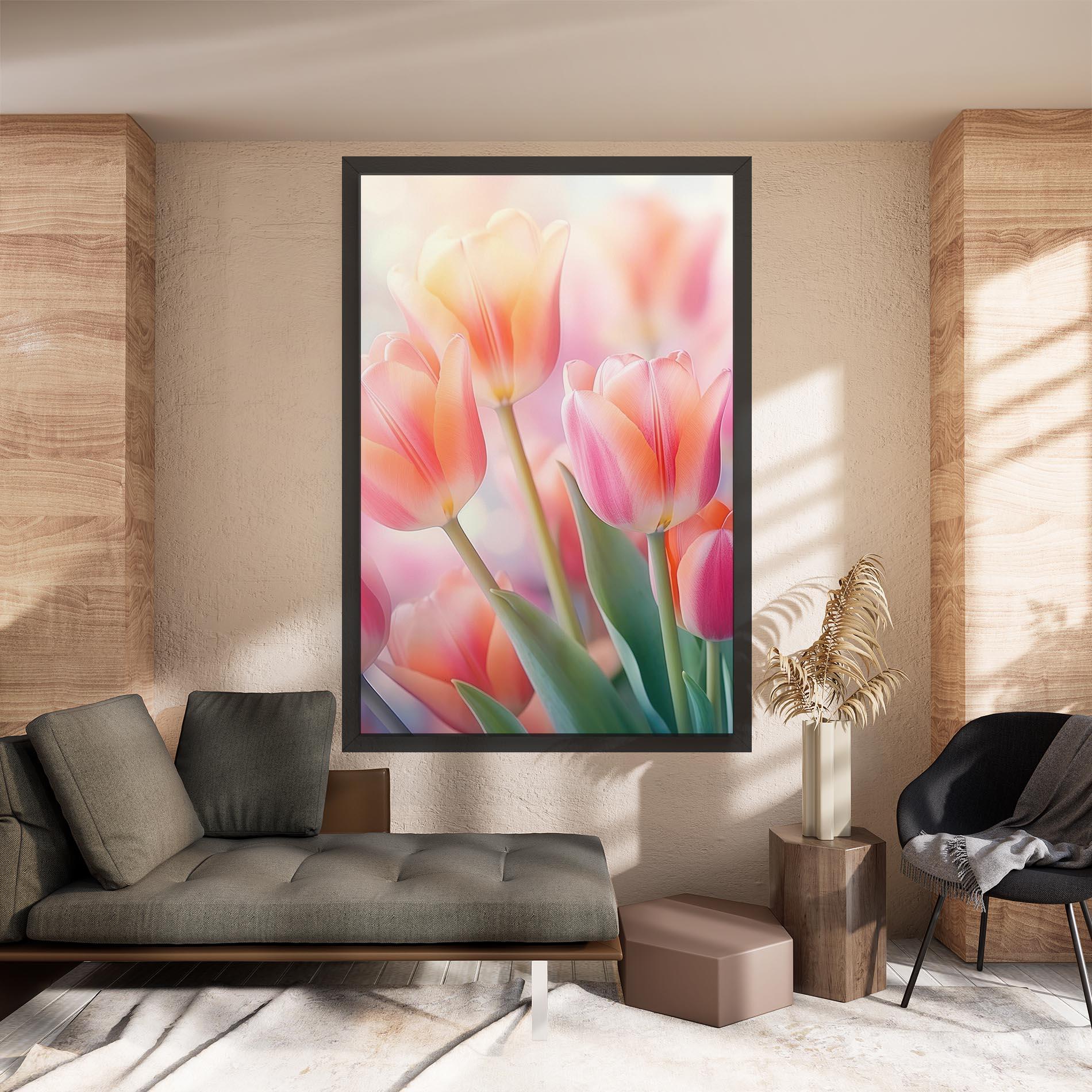 Leinwandbild Dreamy Tulips mockup 8