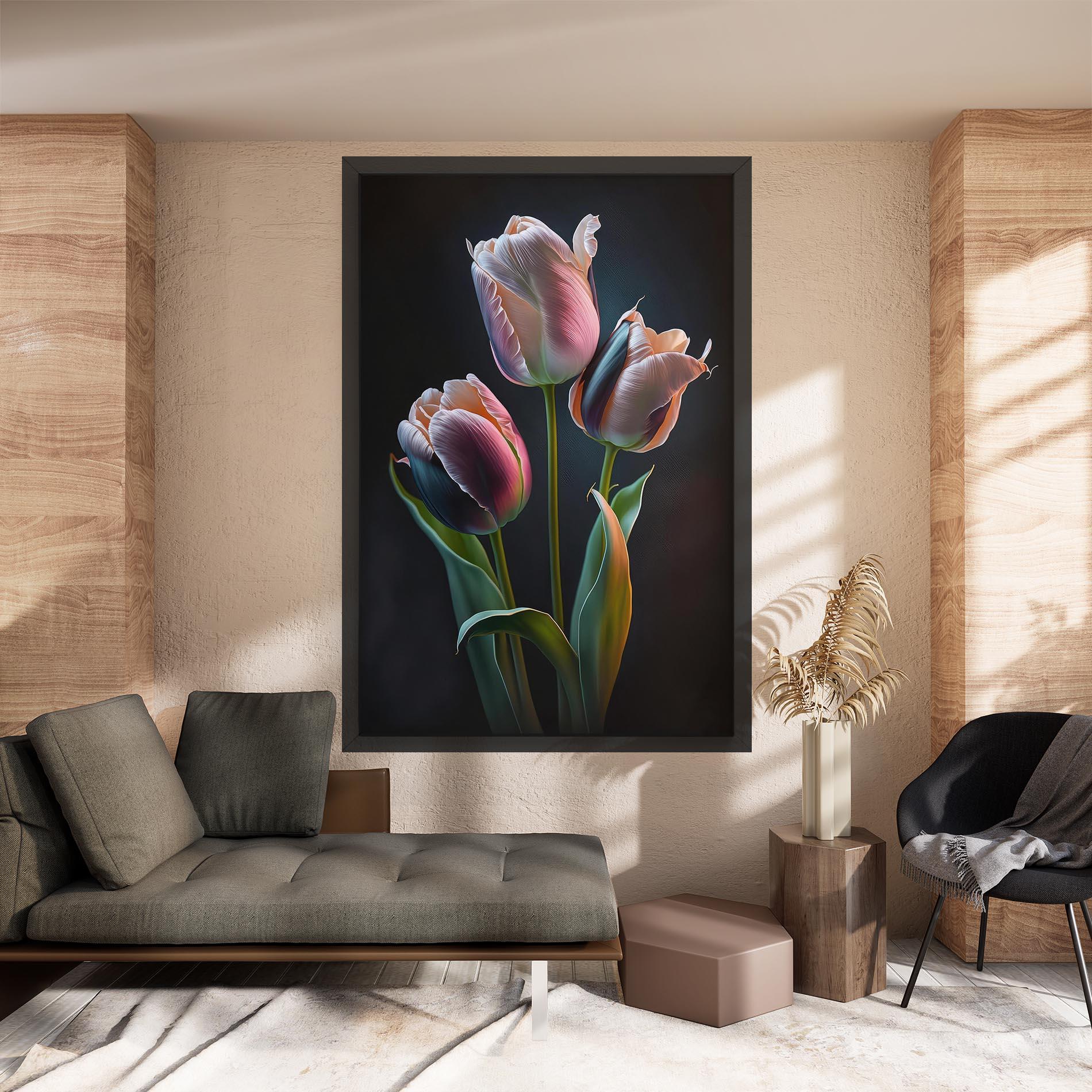 Leinwandbild Light Purple Tulips mockup 8