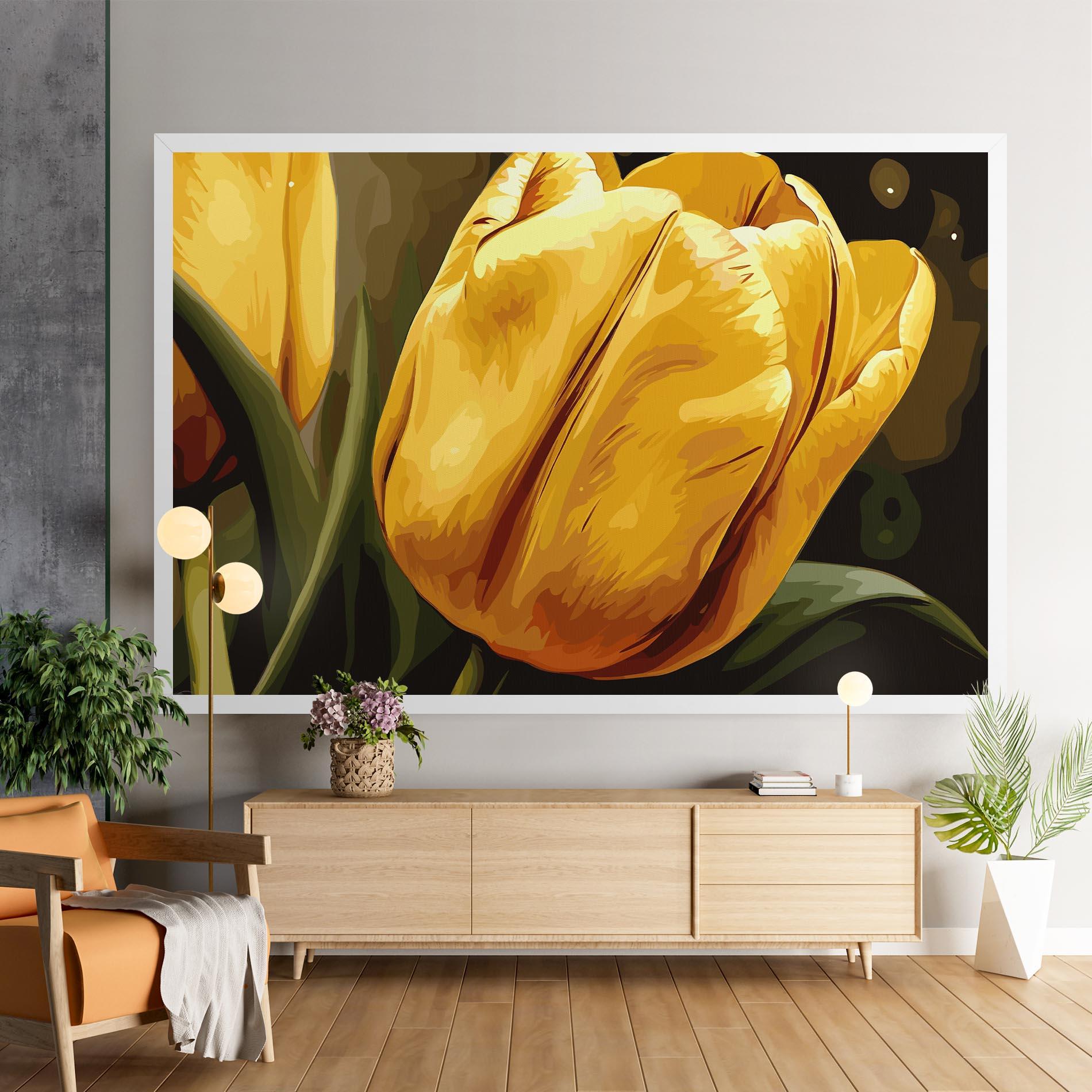 Leinwandbild Big Yellow Tulip mockup 9