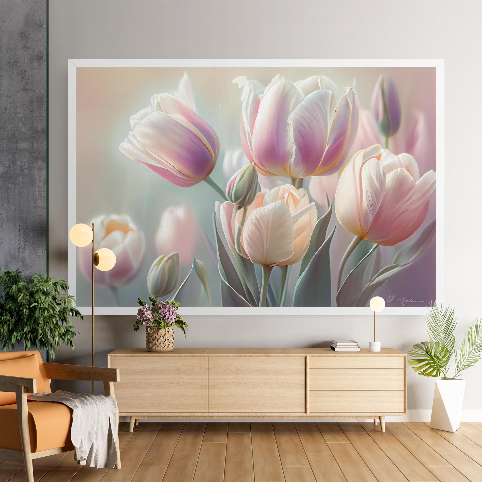 Dreamy White Tulips mockup 9