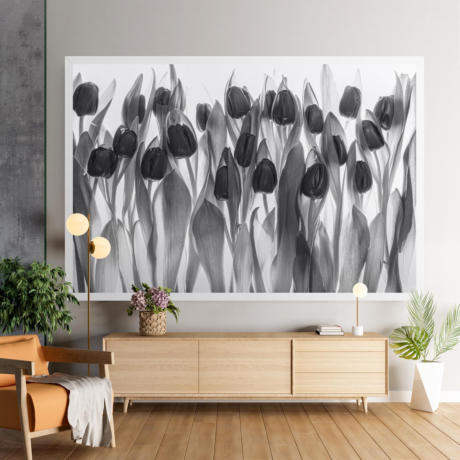 Leinwandbild Grey Tulips mockup 9