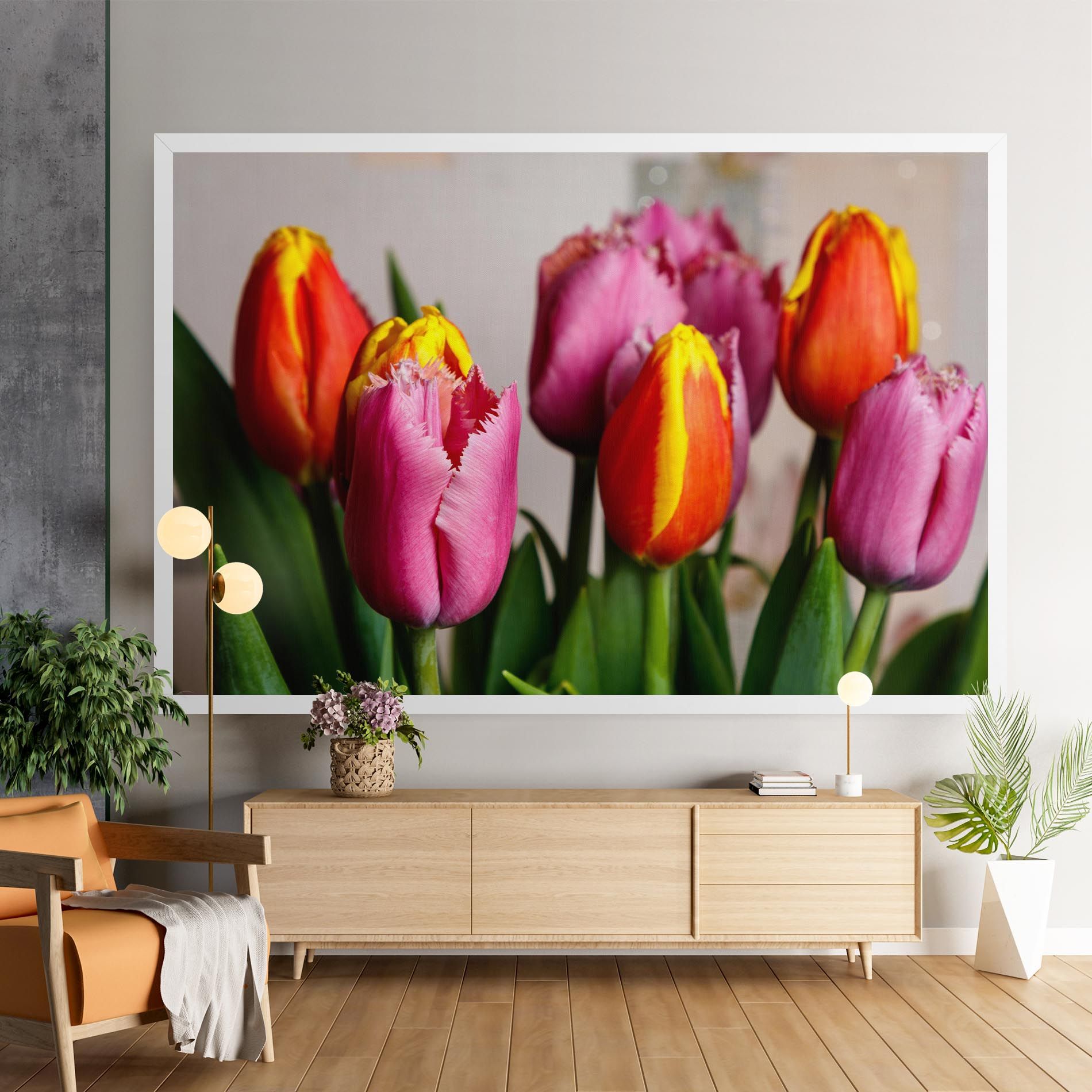 Pink Orange Tulips mockup 9