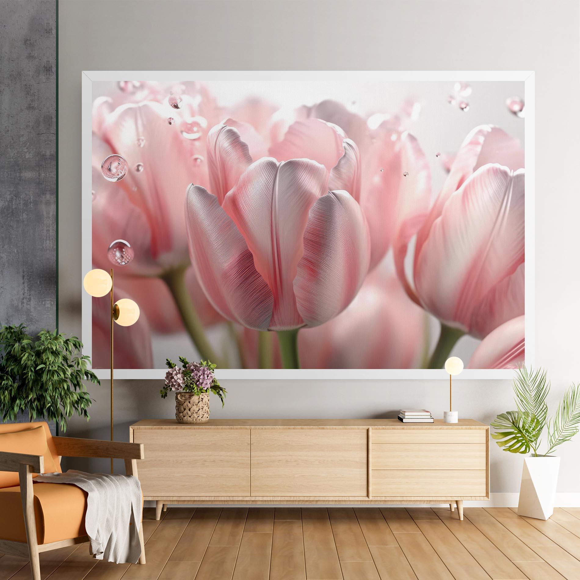Leinwandbild Pink Pretty Tulips mockup 9