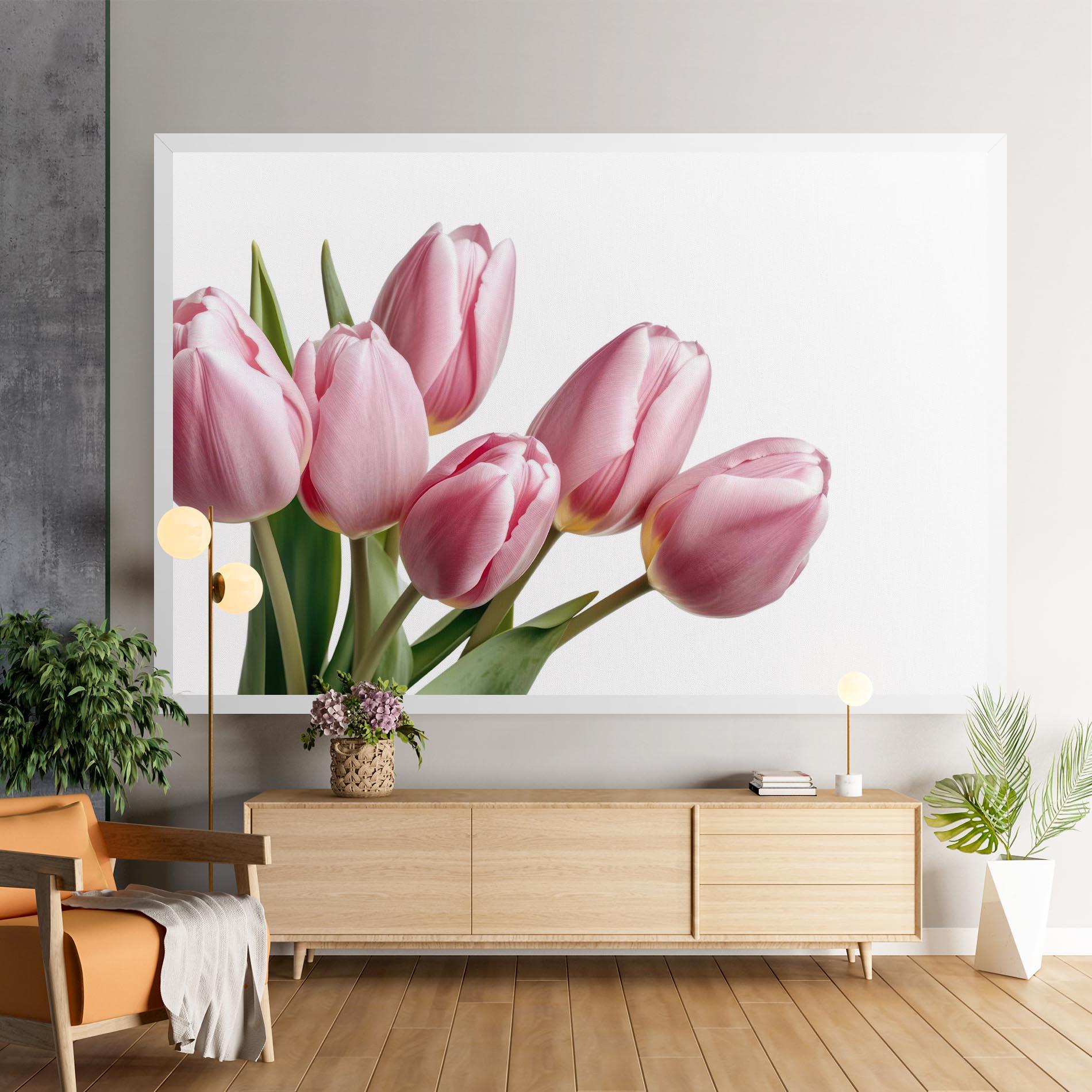 Leinwandbild Pink Tulips mockup 9