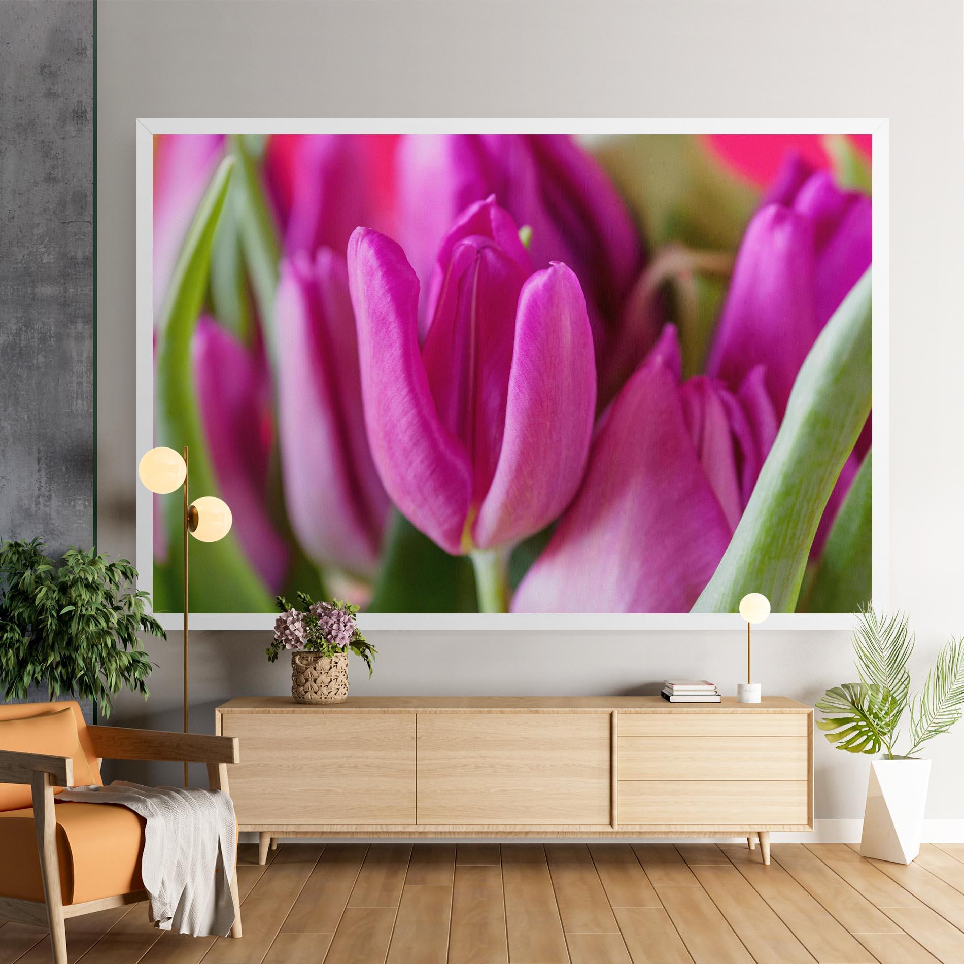 Leinwandbild Purple Tulip Close Up mockup 9