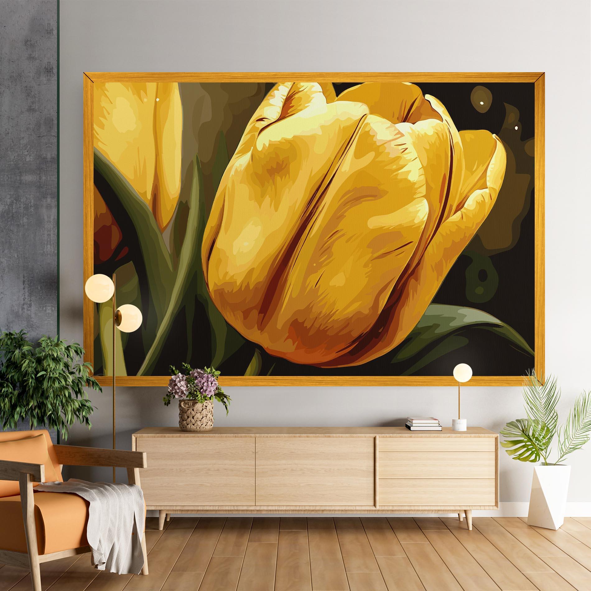 Leinwandbild Big Yellow Tulip mockup 9