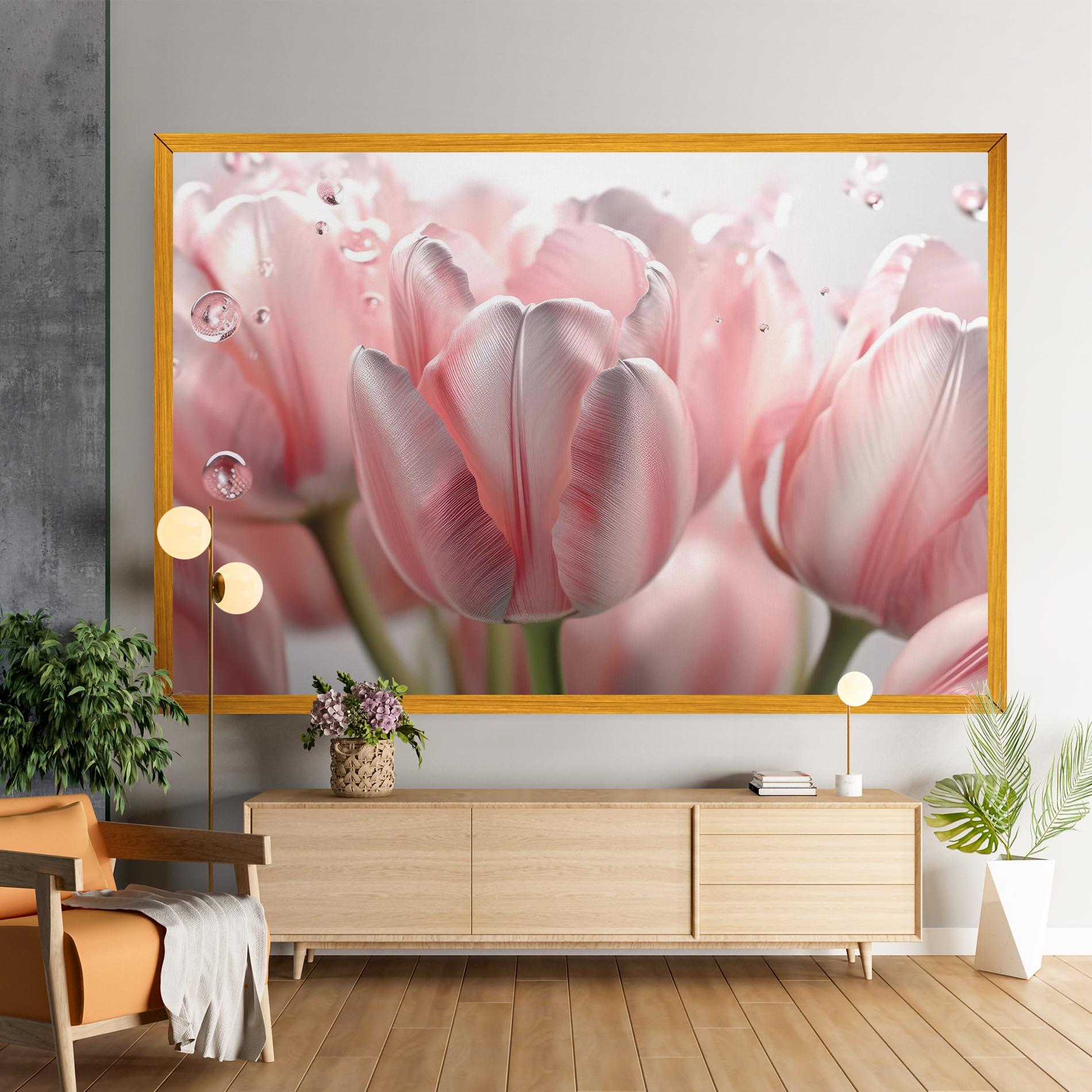 Leinwandbild Pink Pretty Tulips mockup 9
