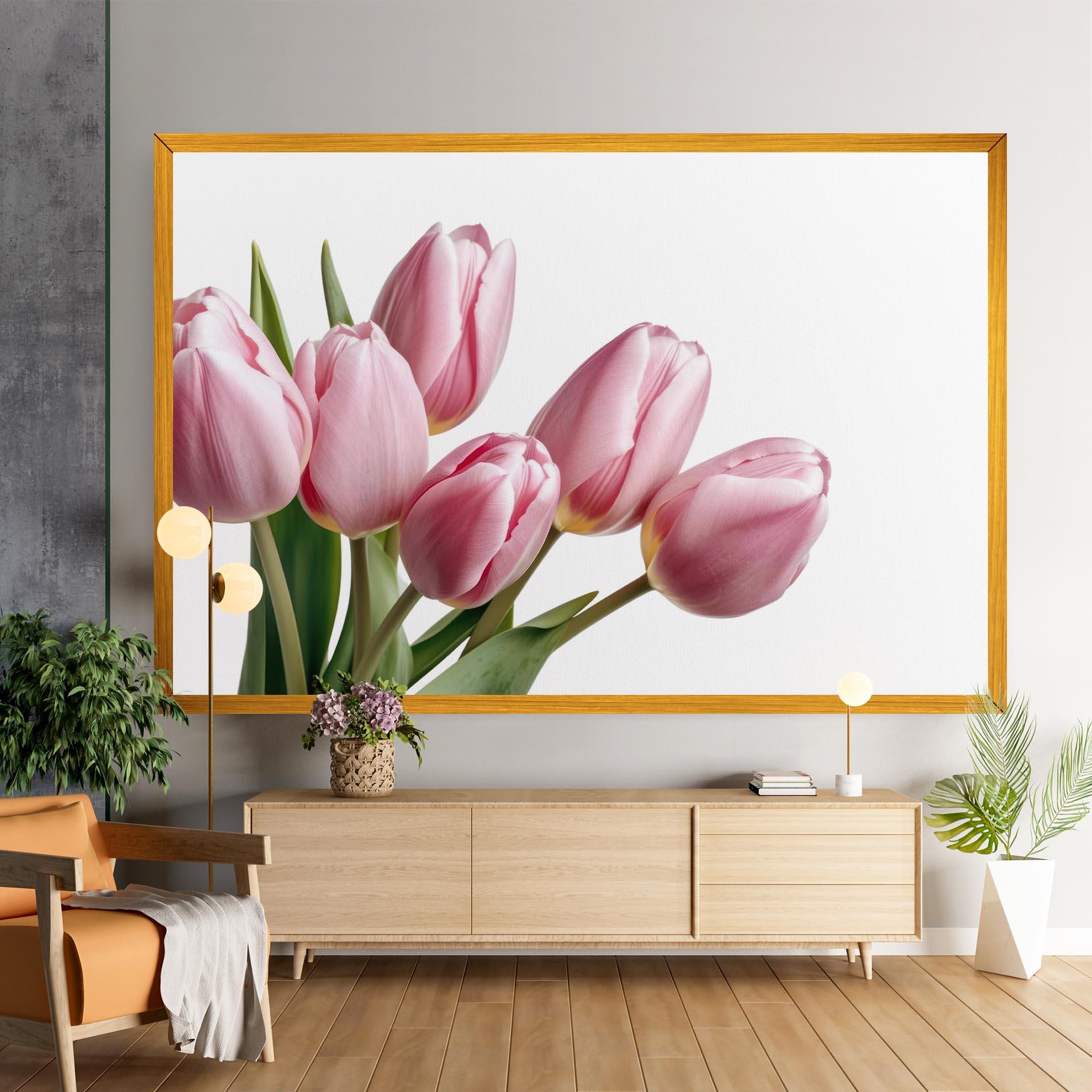 Leinwandbild Pink Tulips mockup 9