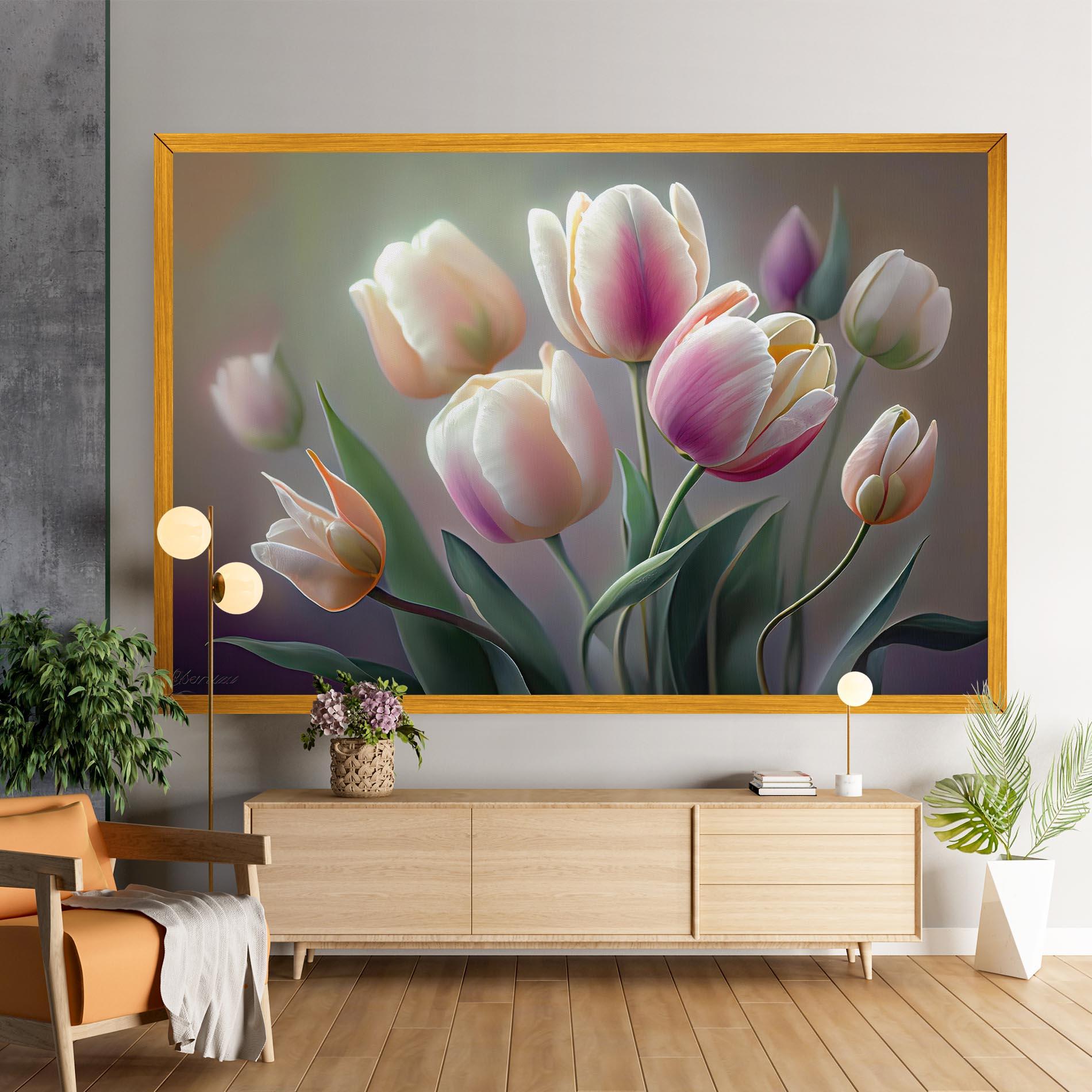 Leinwandbild Pretty Tulips mockup 9