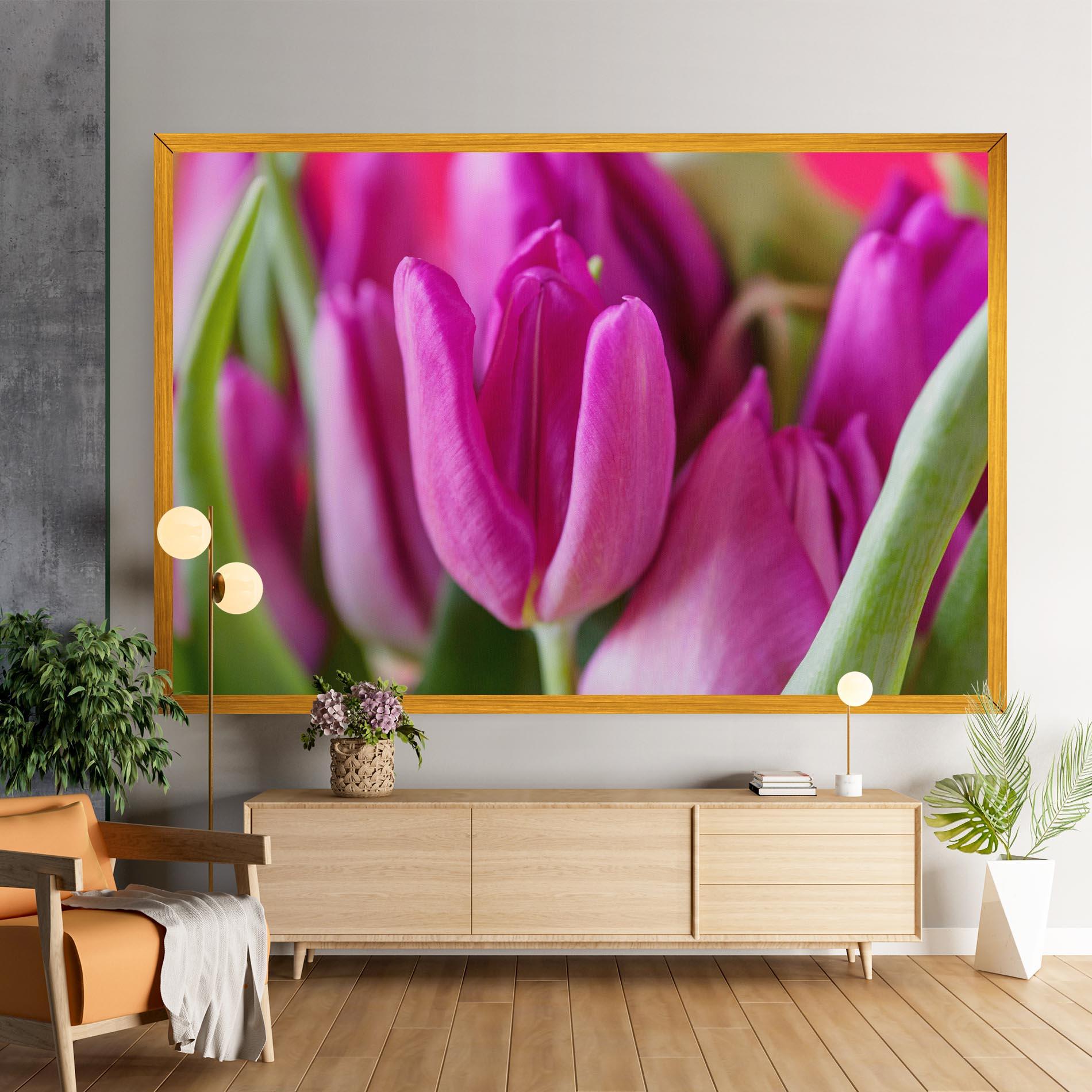 Leinwandbild Purple Tulip Close Up mockup 9