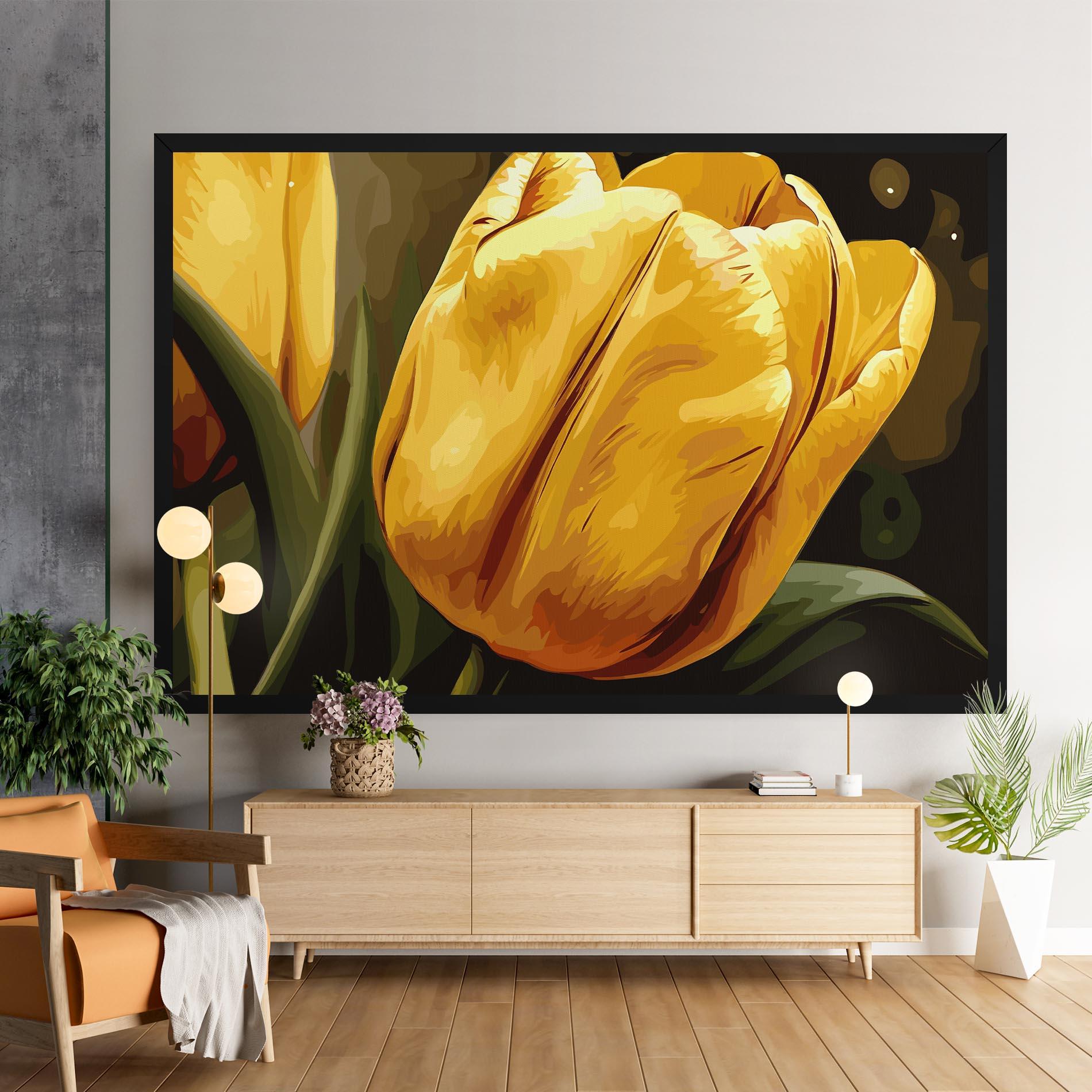 Leinwandbild Big Yellow Tulip mockup 9