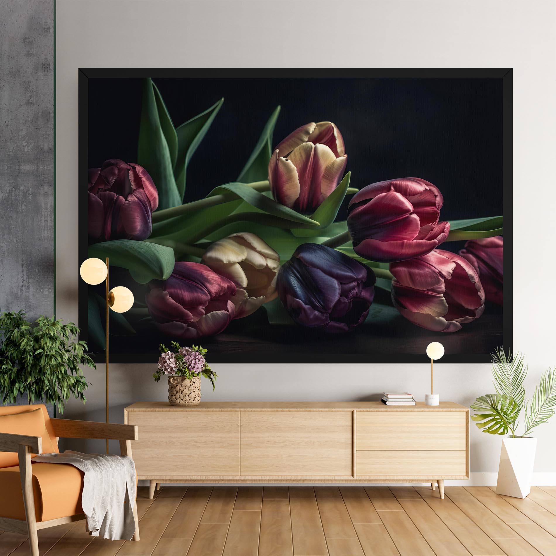 Leinwandbild Dark Purple Tulip mockup 9