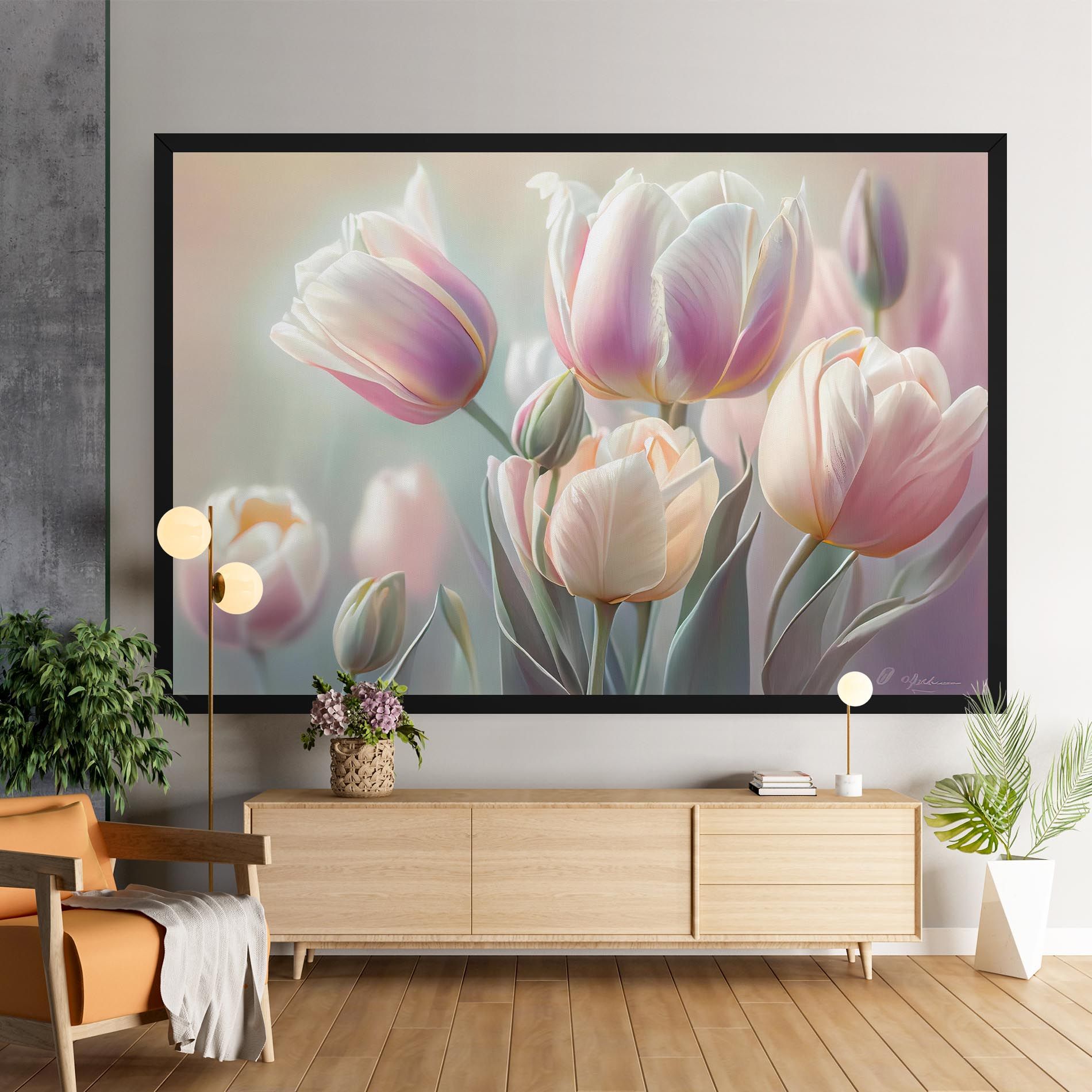Dreamy White Tulips mockup 9