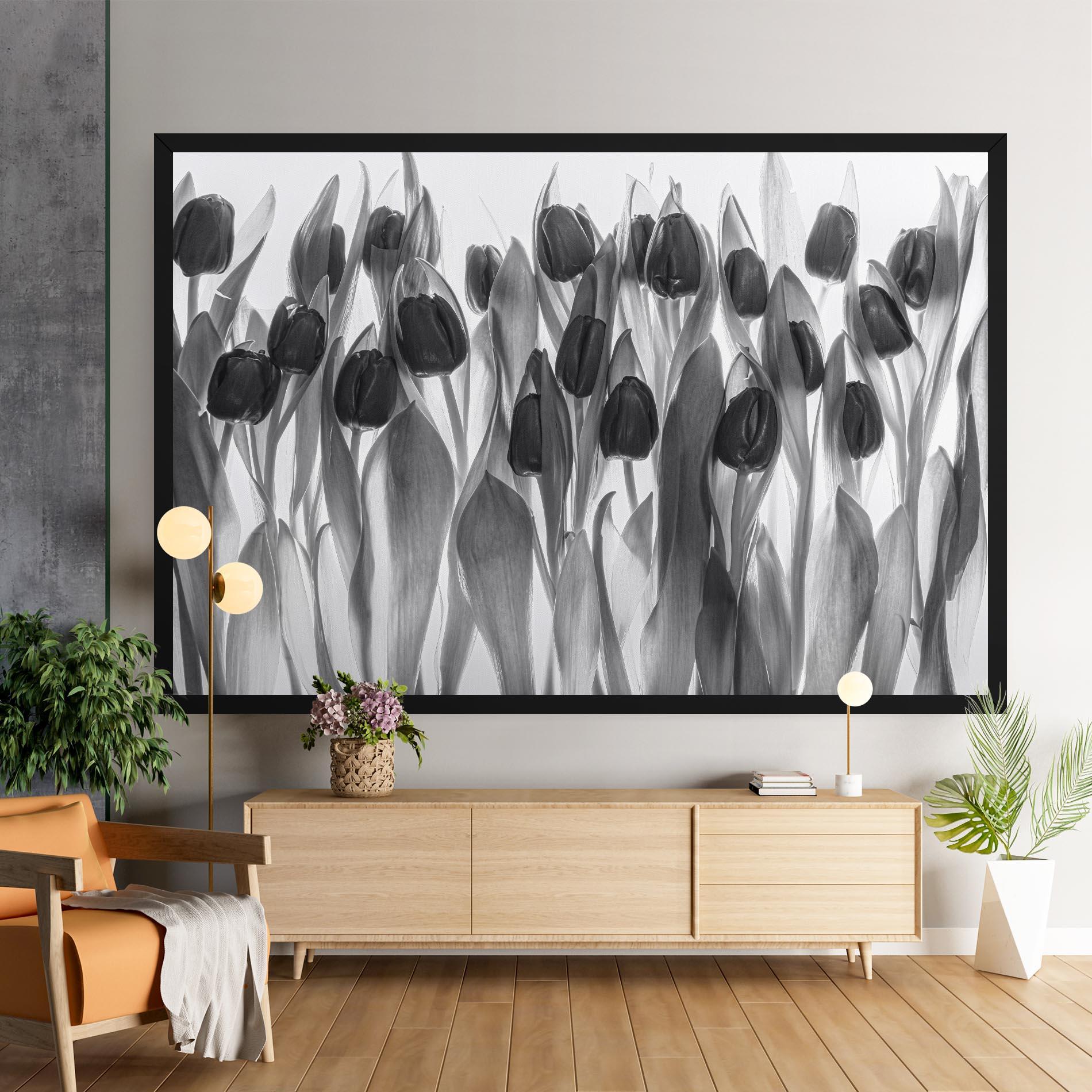 Leinwandbild Grey Tulips mockup 9