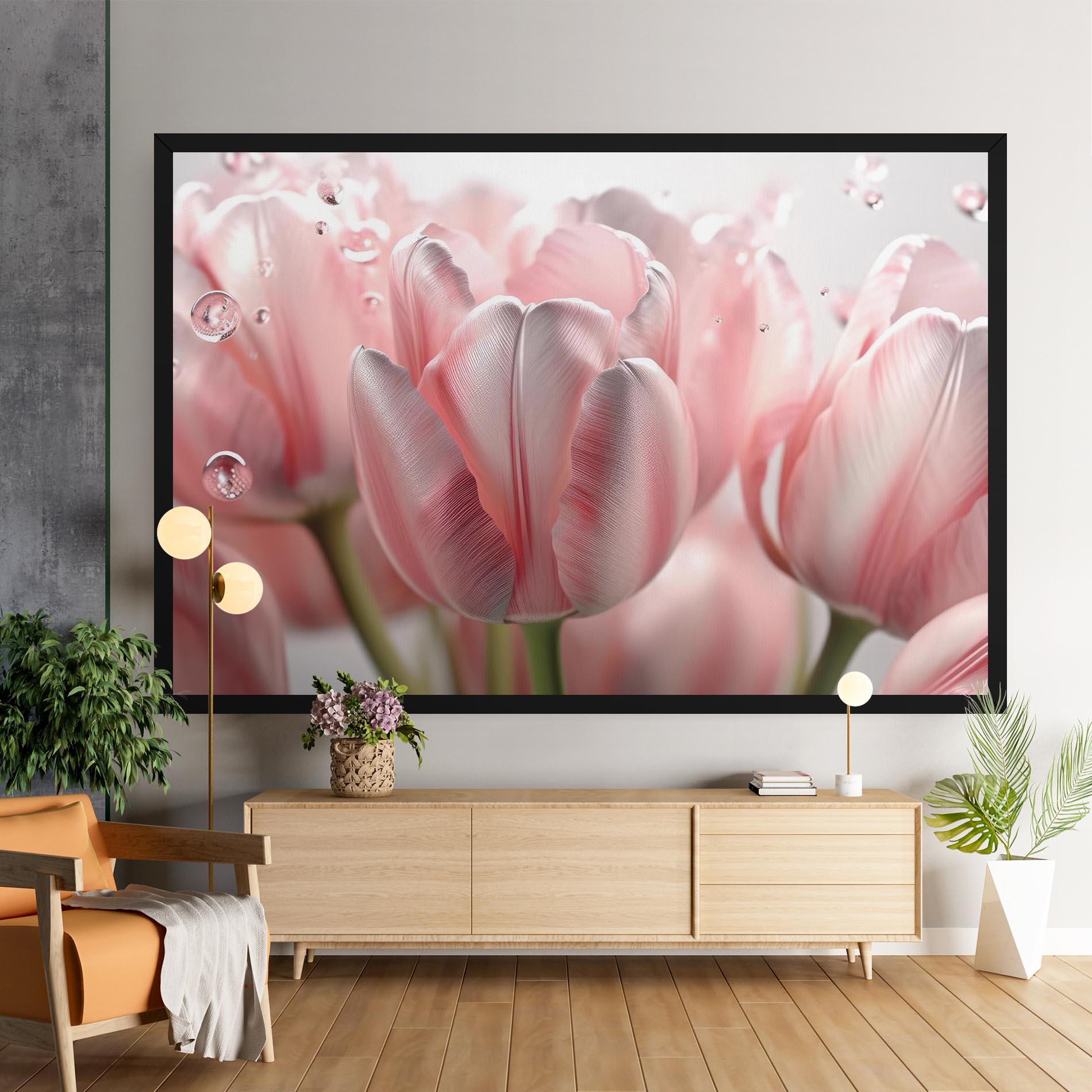 Leinwandbild Pink Pretty Tulips mockup 9