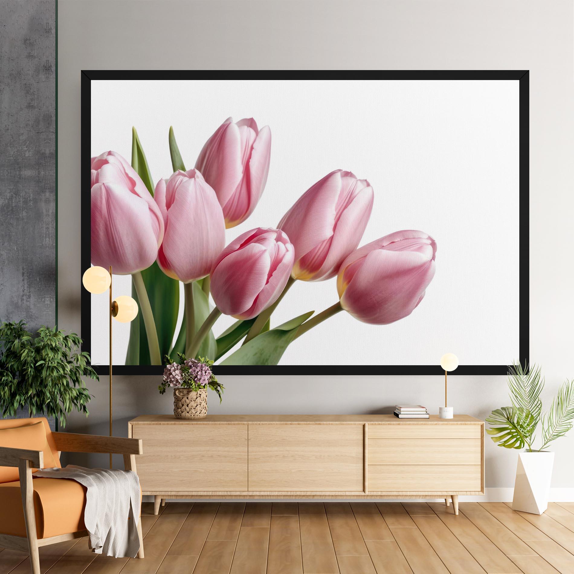 Leinwandbild Pink Tulips mockup 9