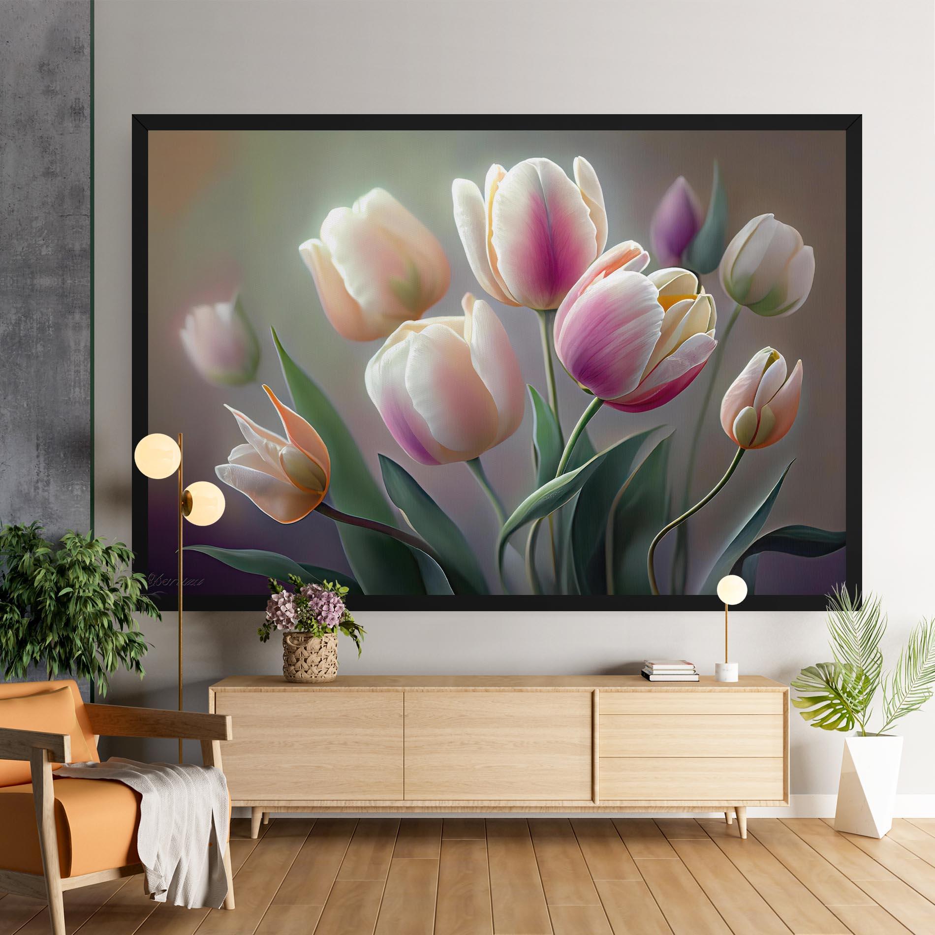 Leinwandbild Pretty Tulips mockup 9