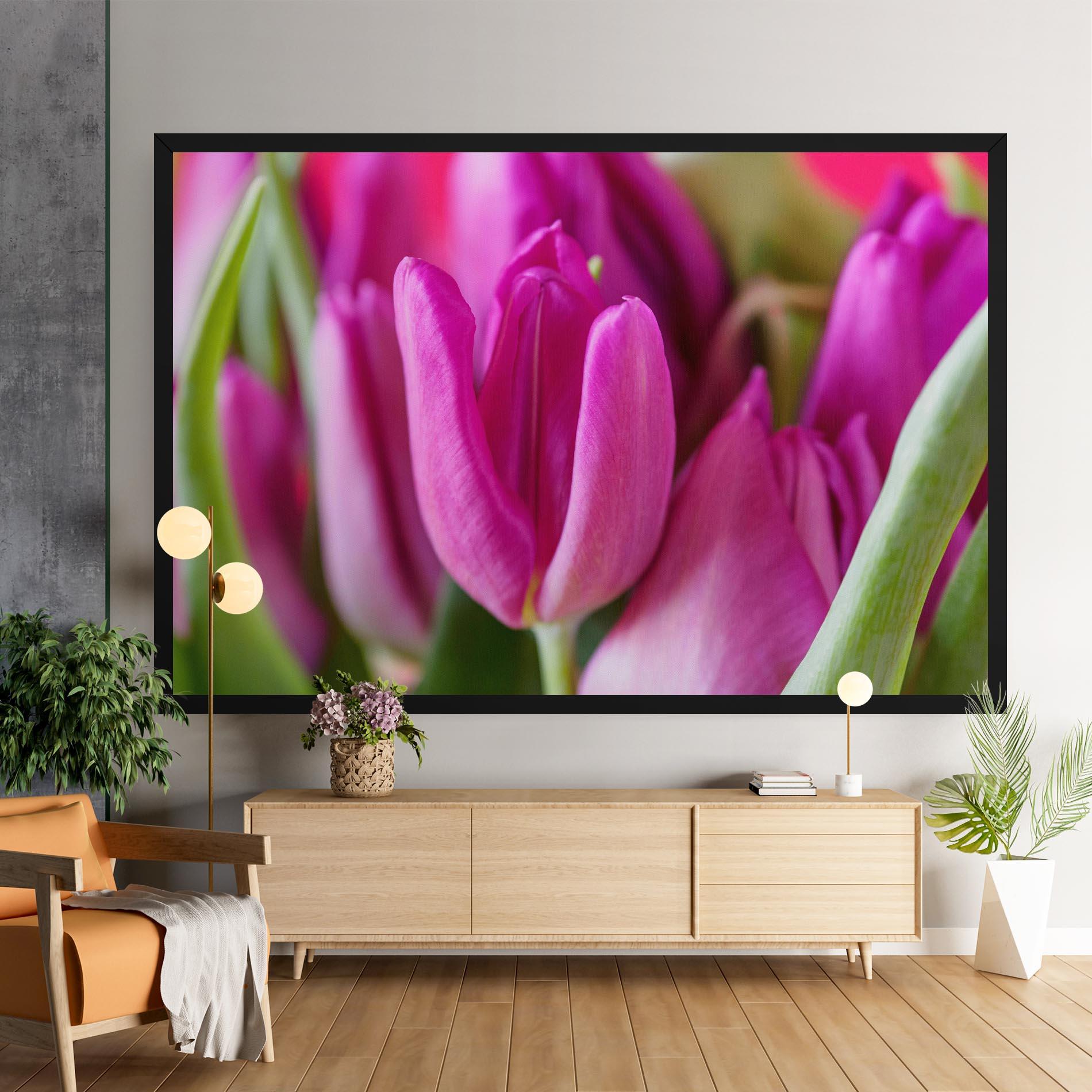 Leinwandbild Purple Tulip Close Up mockup 9