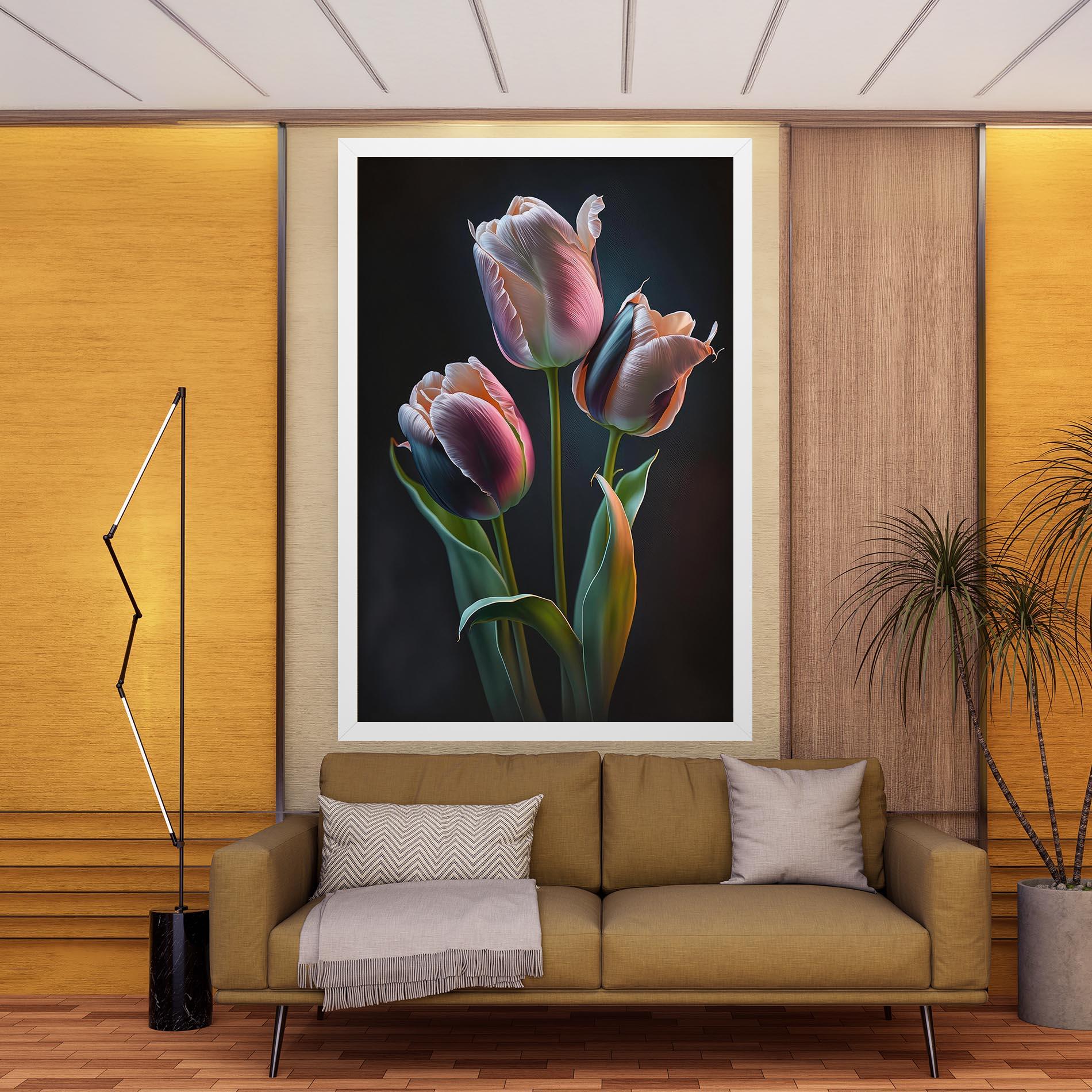 Leinwandbild Light Purple Tulips mockup 9