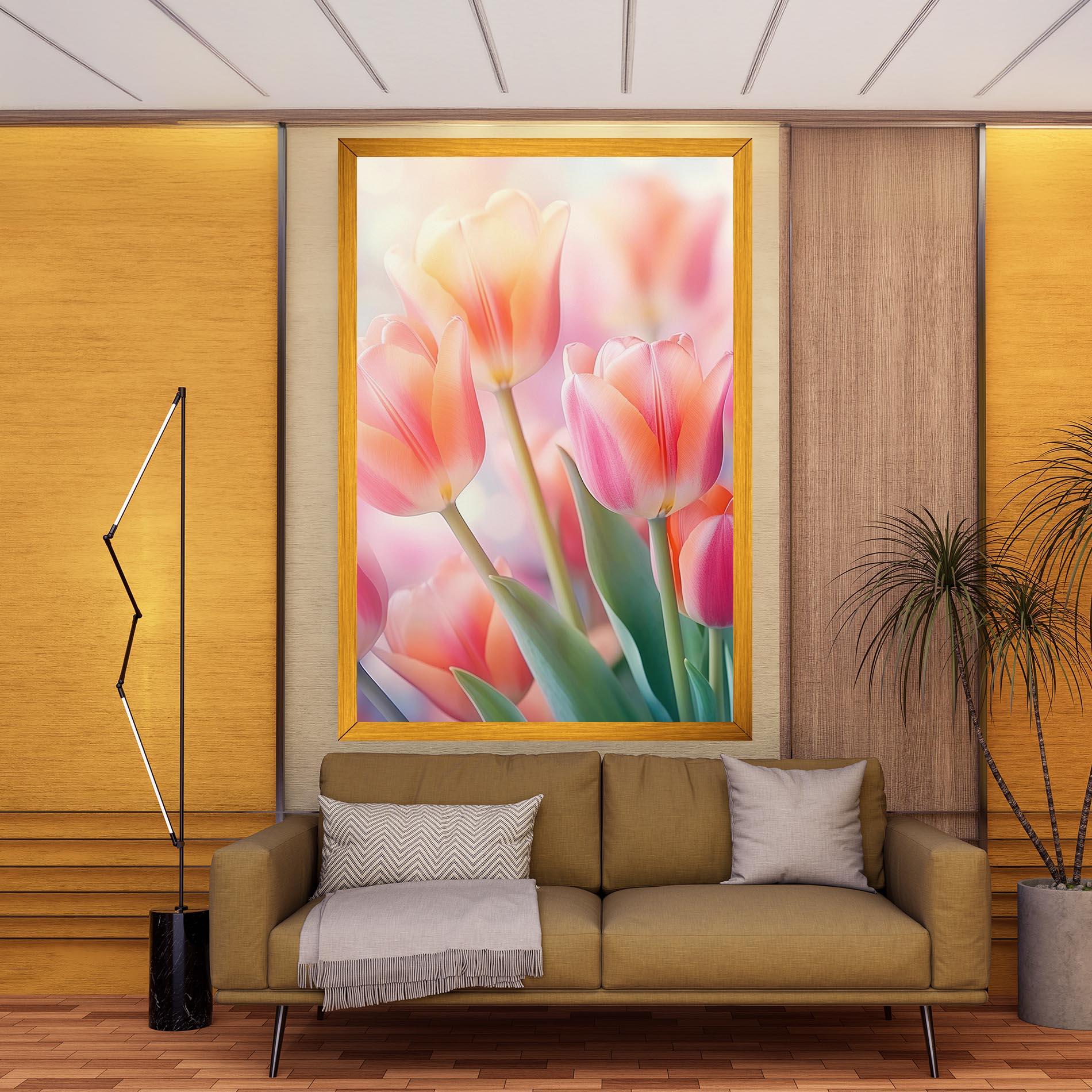 Leinwandbild Dreamy Tulips mockup 9