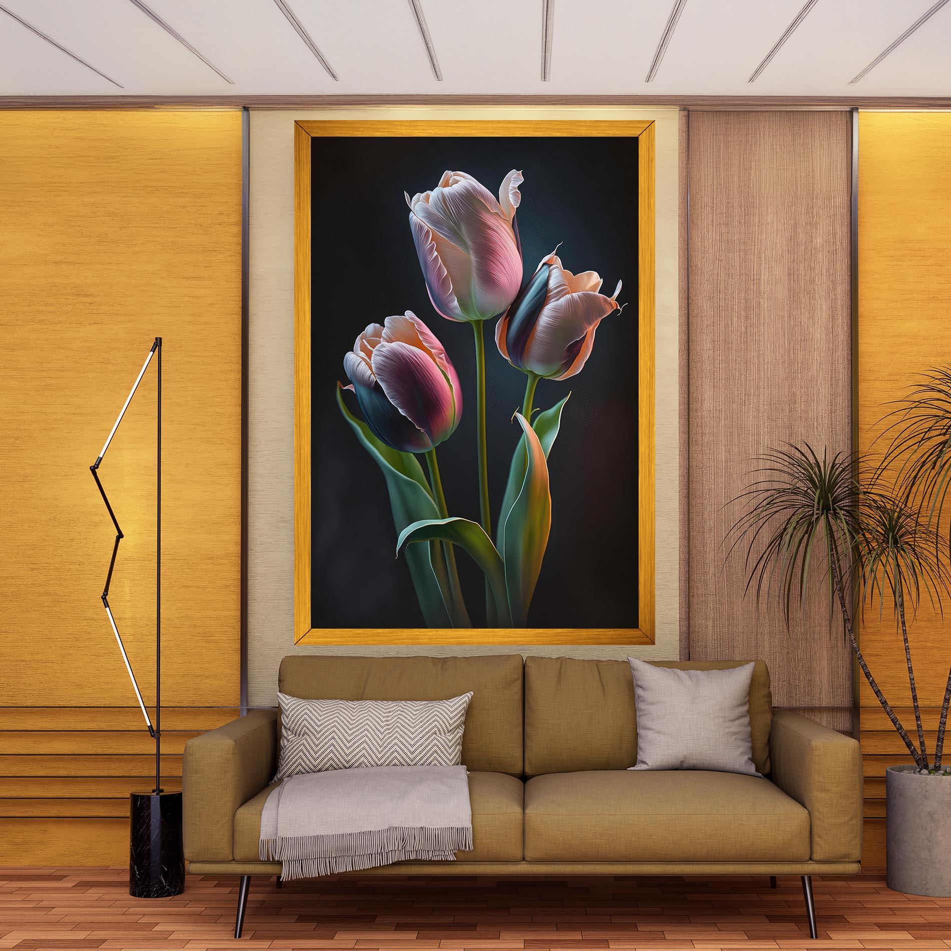 Leinwandbild Light Purple Tulips mockup 9