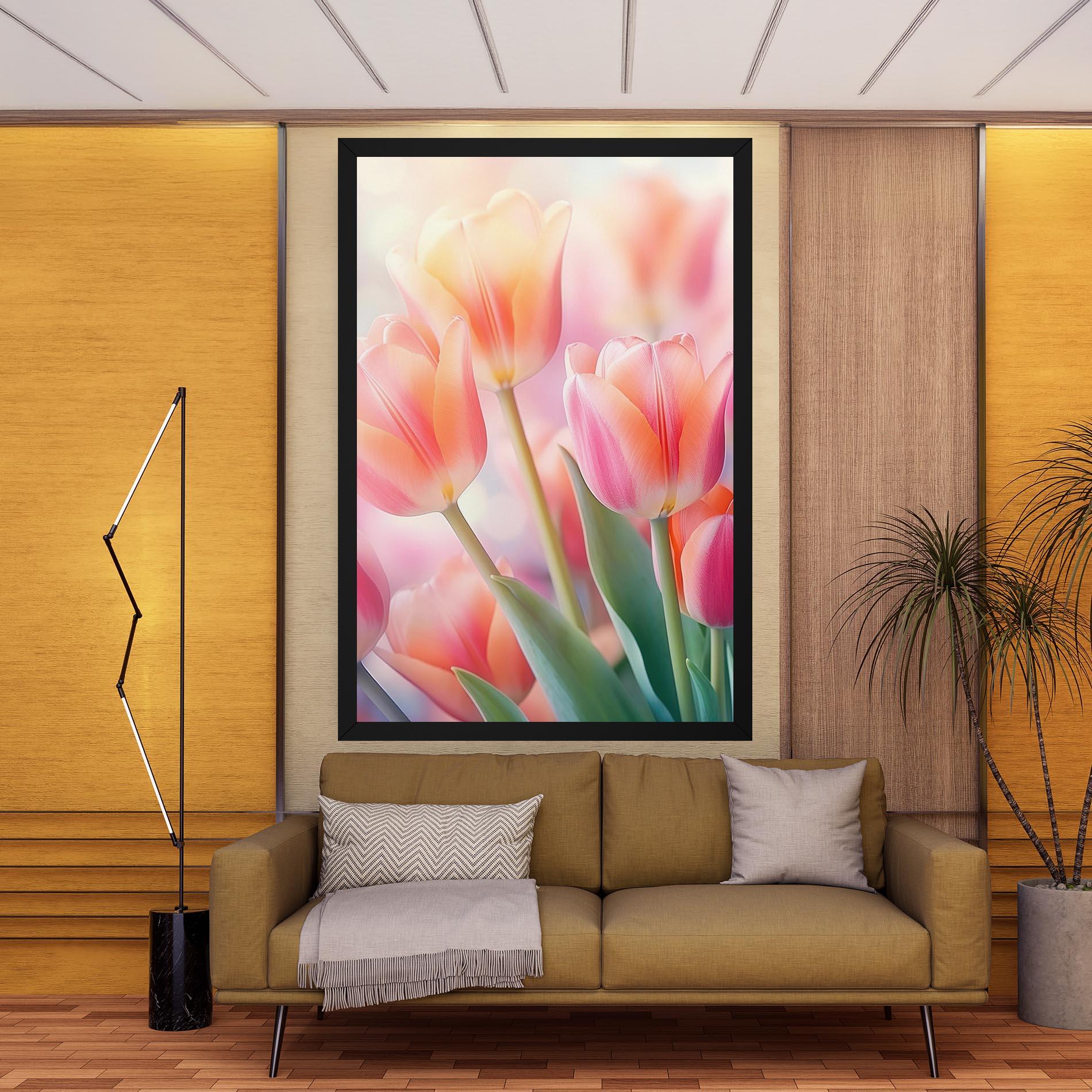 Leinwandbild Dreamy Tulips mockup 9