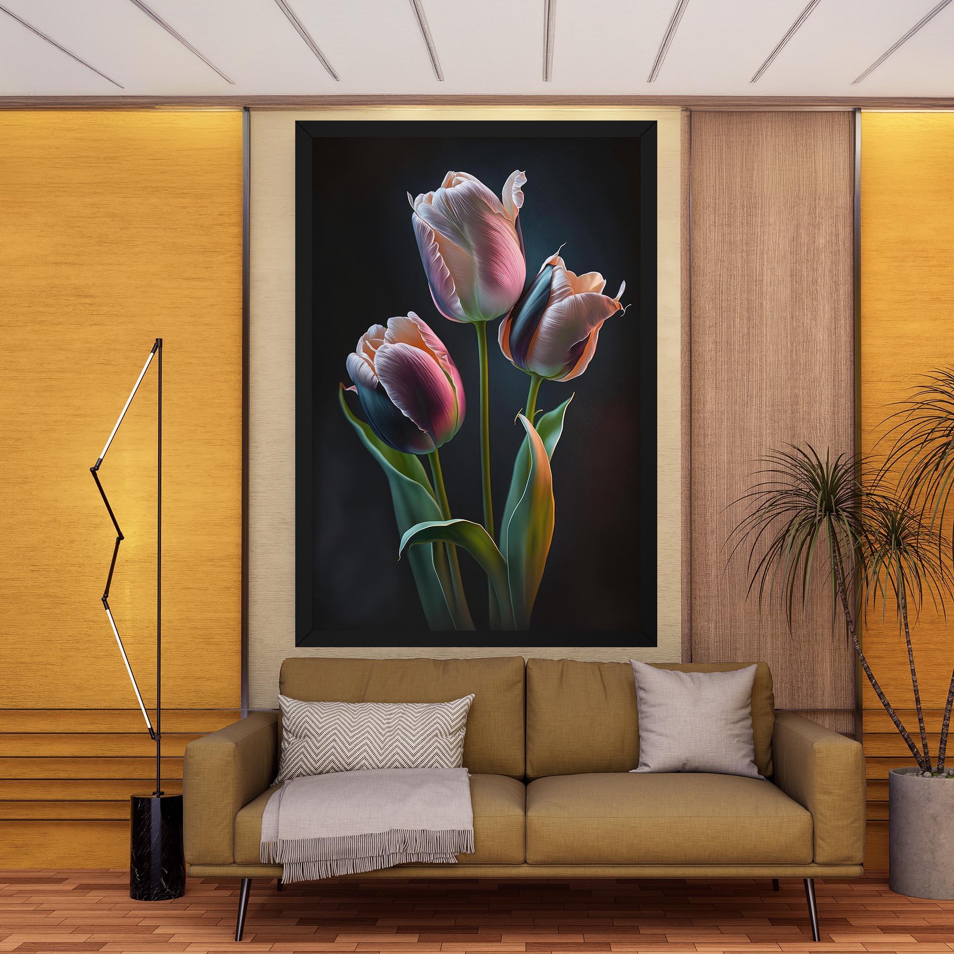 Leinwandbild Light Purple Tulips mockup 9