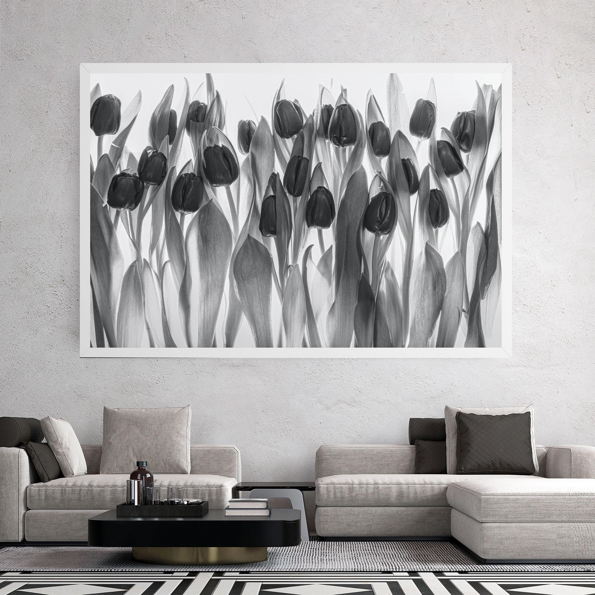 Leinwandbild Grey Tulips mockup 2