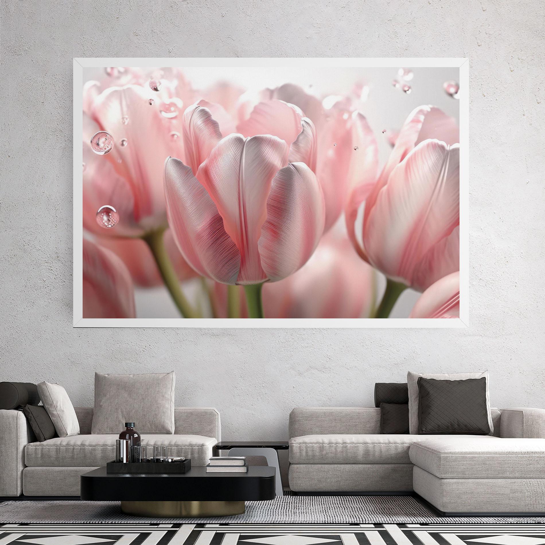 Leinwandbild Pink Pretty Tulips mockup 2