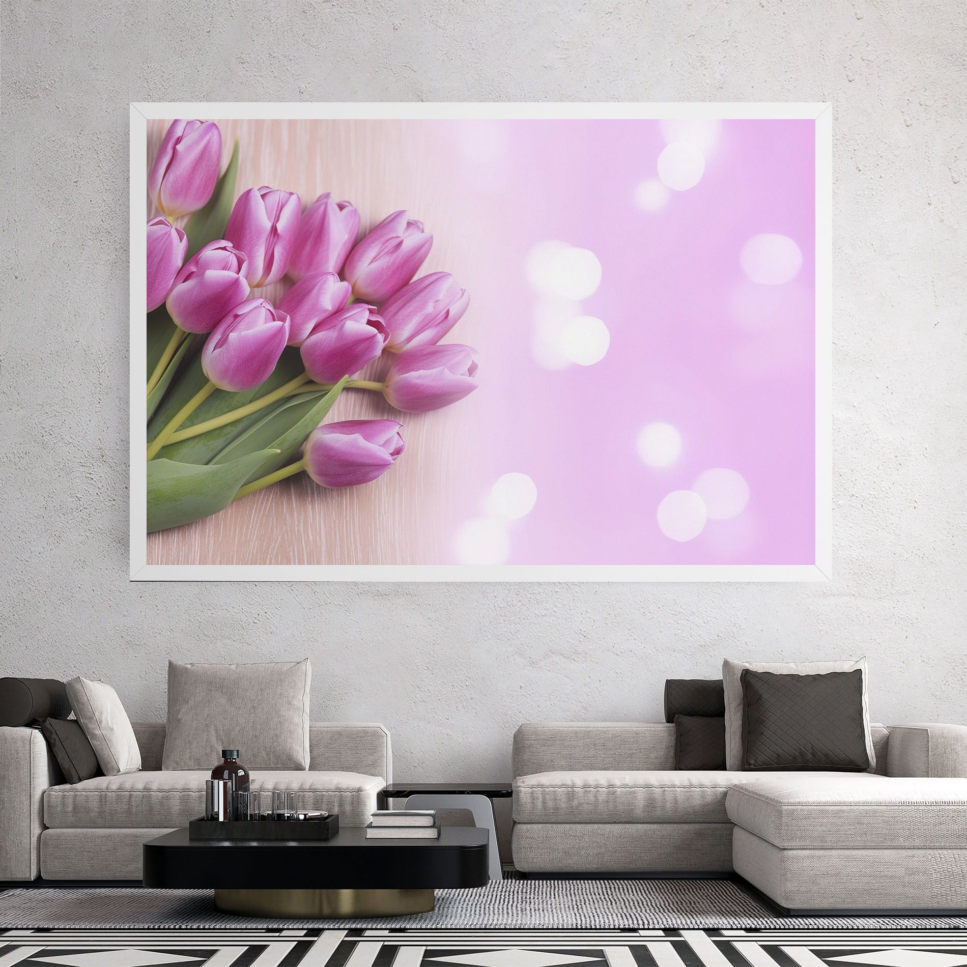 Pink Tulip Flowers mockup 2