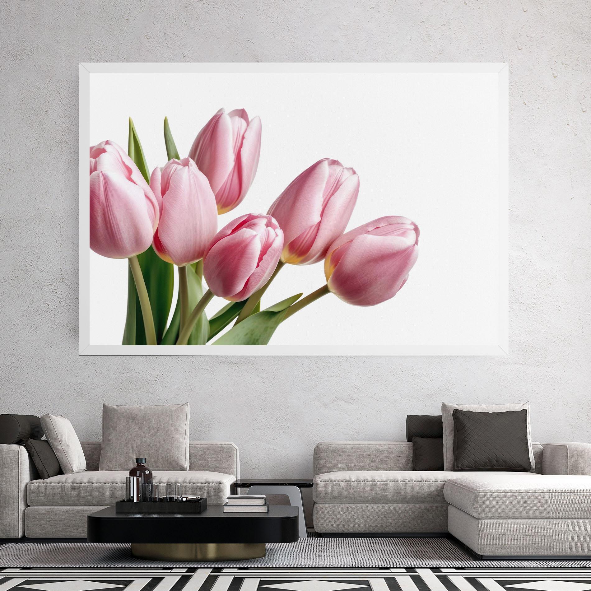 Leinwandbild Pink Tulips mockup 2