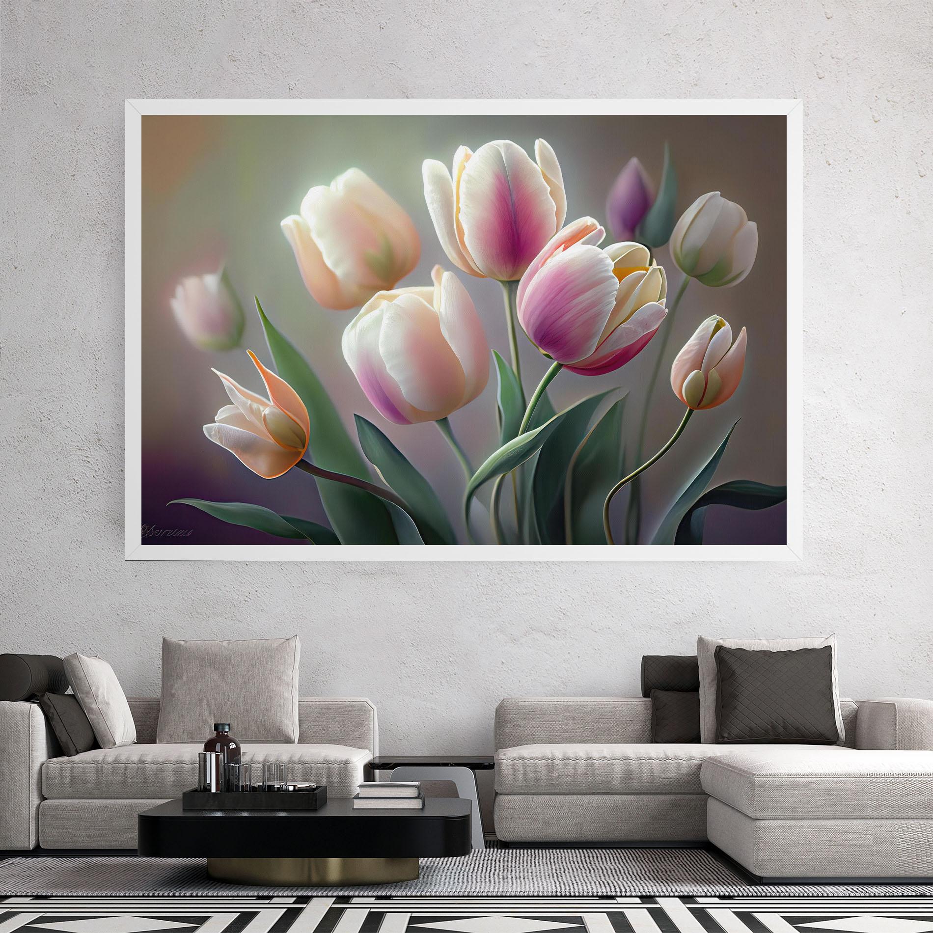 Leinwandbild Pretty Tulips mockup 2