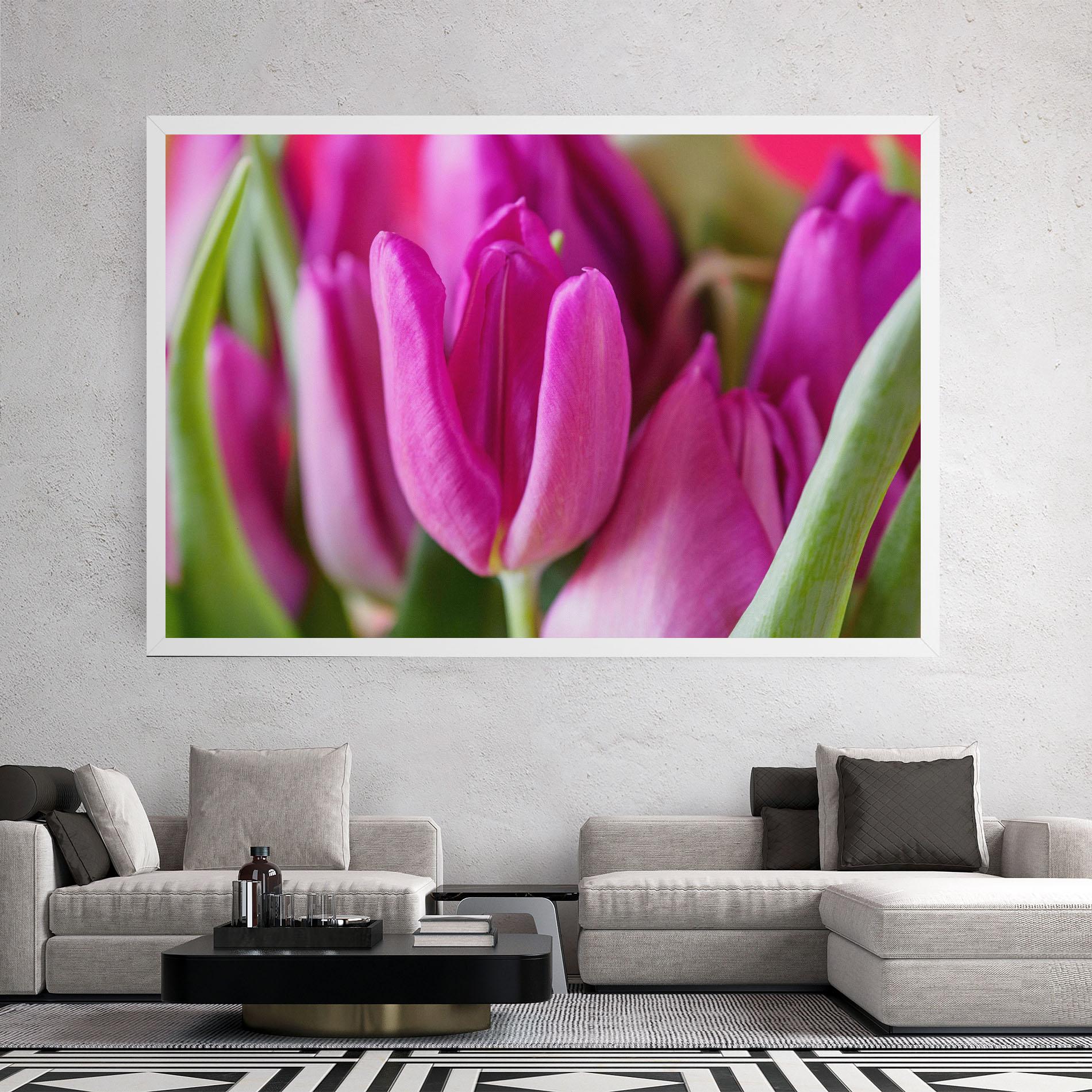 Leinwandbild Purple Tulip Close Up mockup 2
