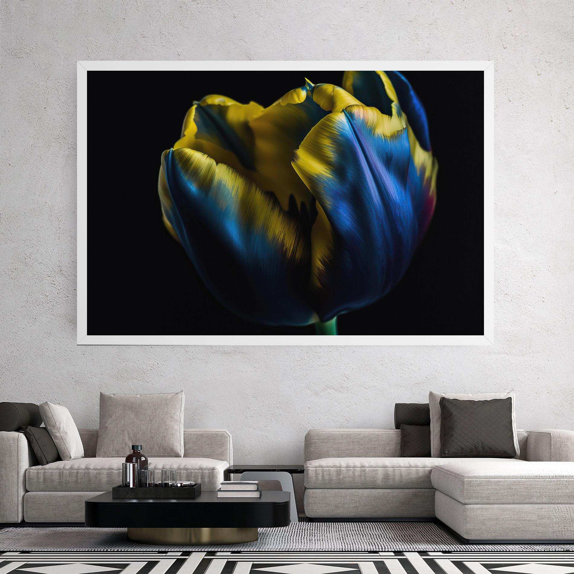 Leinwandbild Yellow Blue Tulip mockup 2