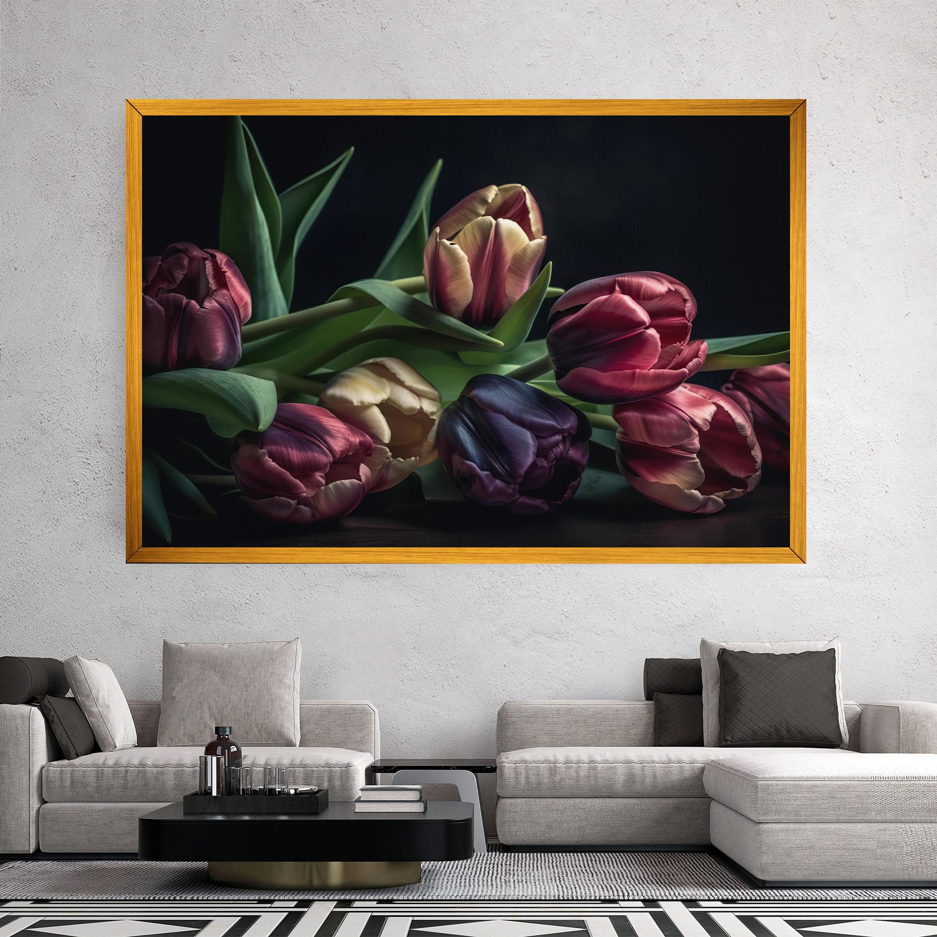 Leinwandbild Dark Purple Tulip mockup 2