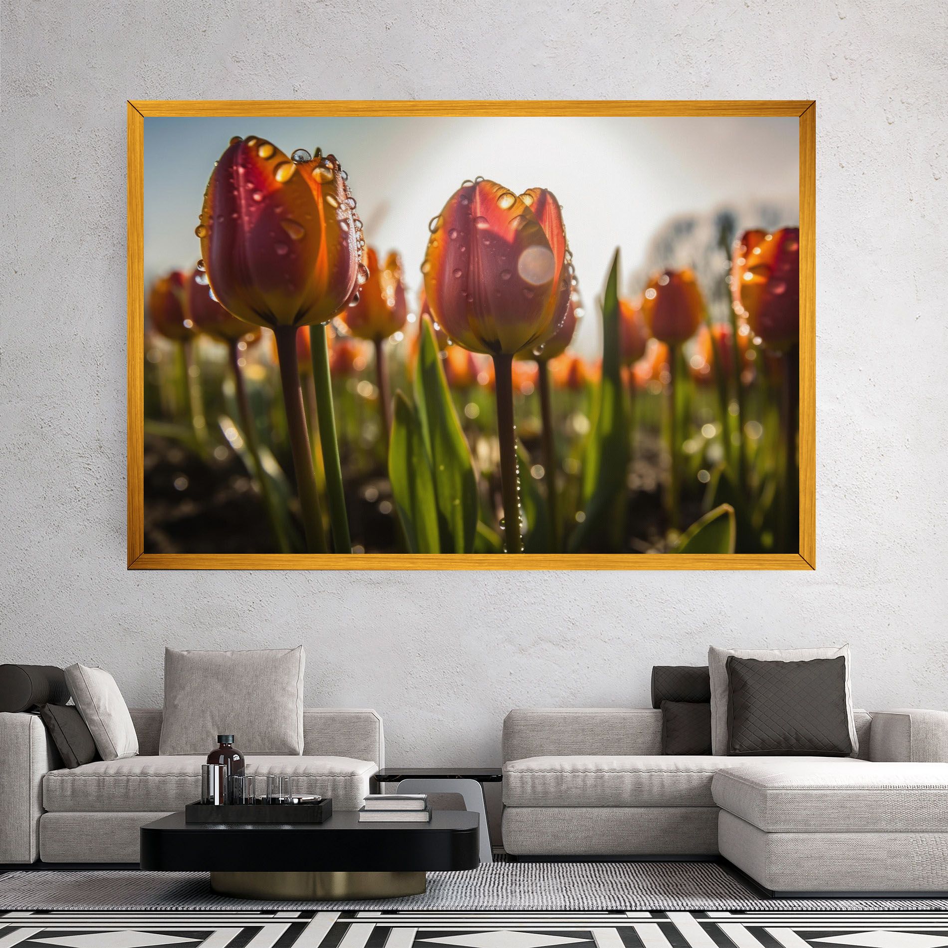 Orange Tulips After Rain mockup 2