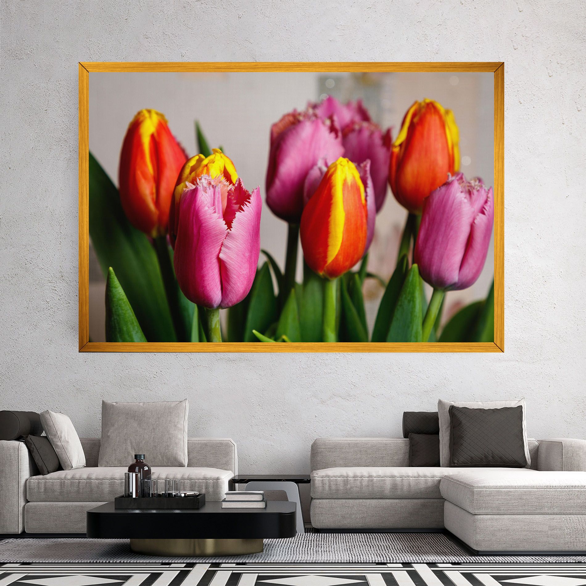 Pink Orange Tulips mockup 2