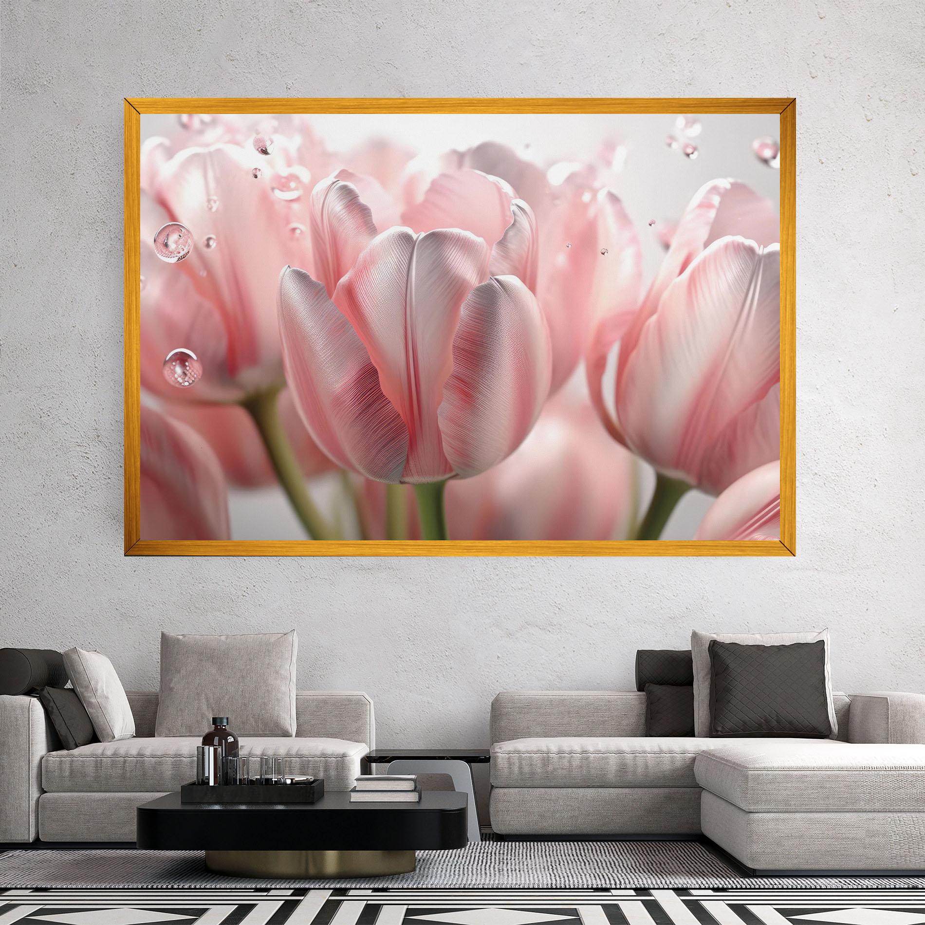 Leinwandbild Pink Pretty Tulips mockup 2