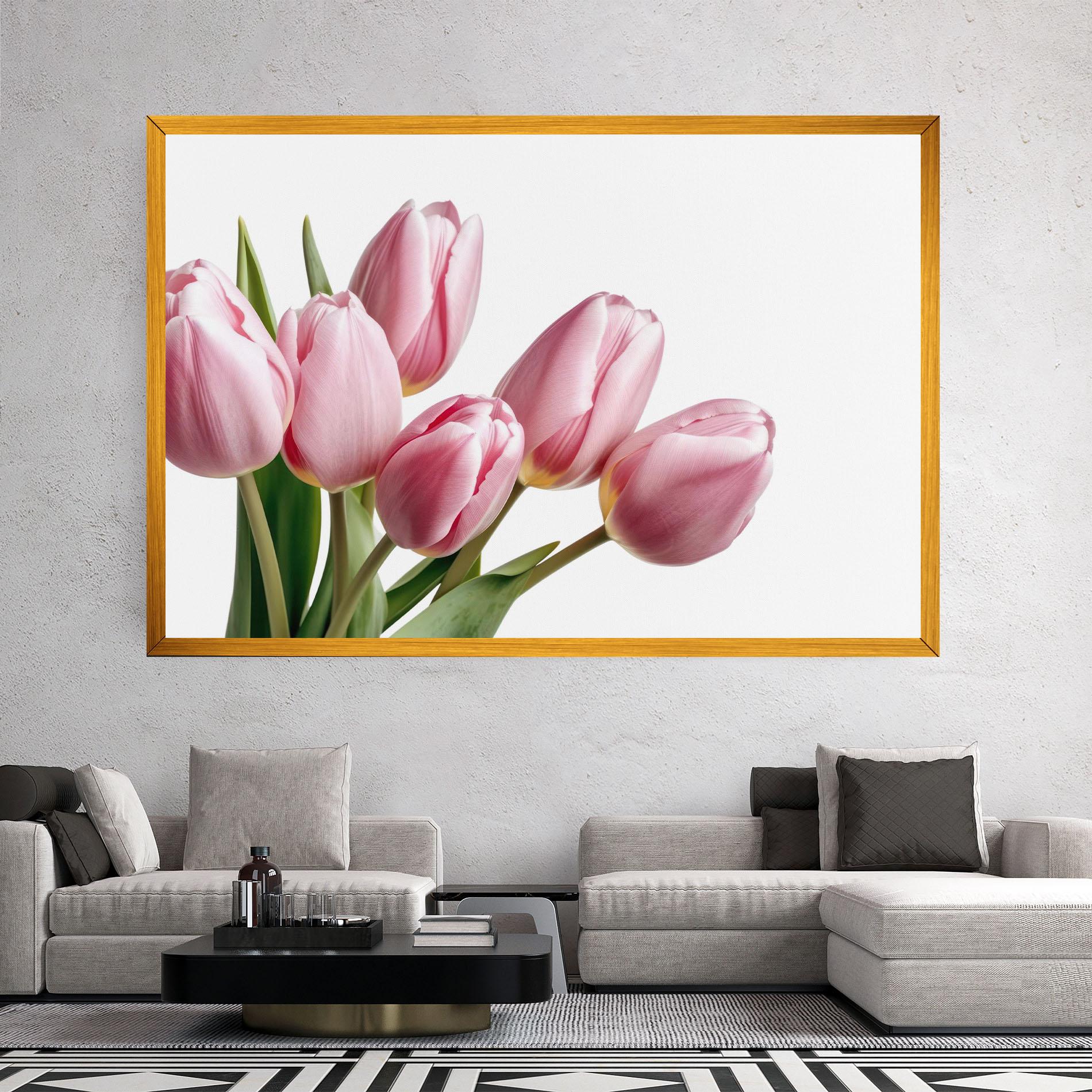 Leinwandbild Pink Tulips mockup 2