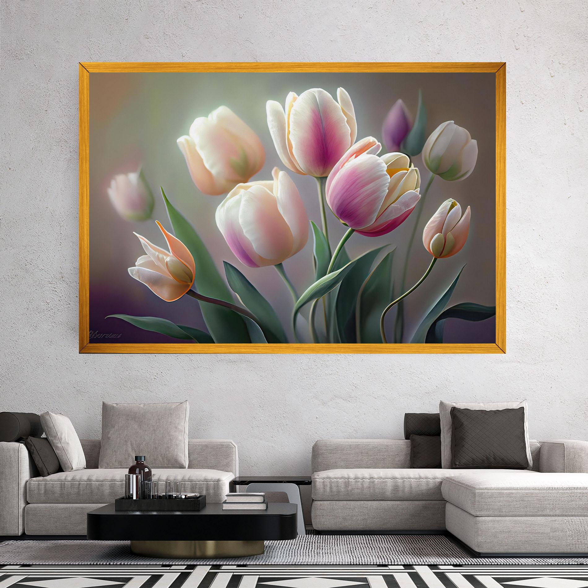 Leinwandbild Pretty Tulips mockup 2
